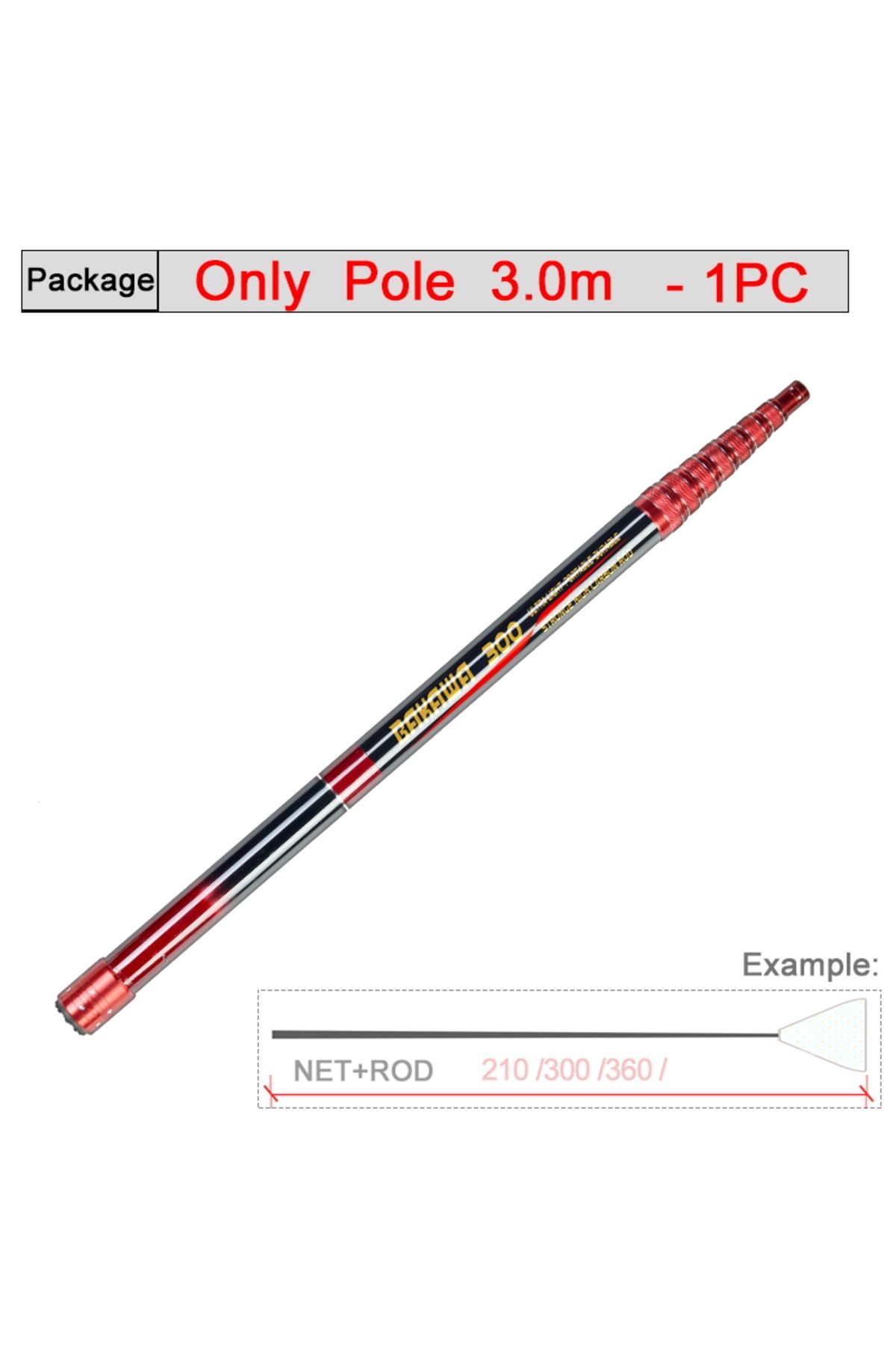 Choice-BKW 3.0M Only Pole BAKAWA Folding Fishing Net Telescopic Landing Net 4m3.6M Carp Carbon Fiber Fly To 1