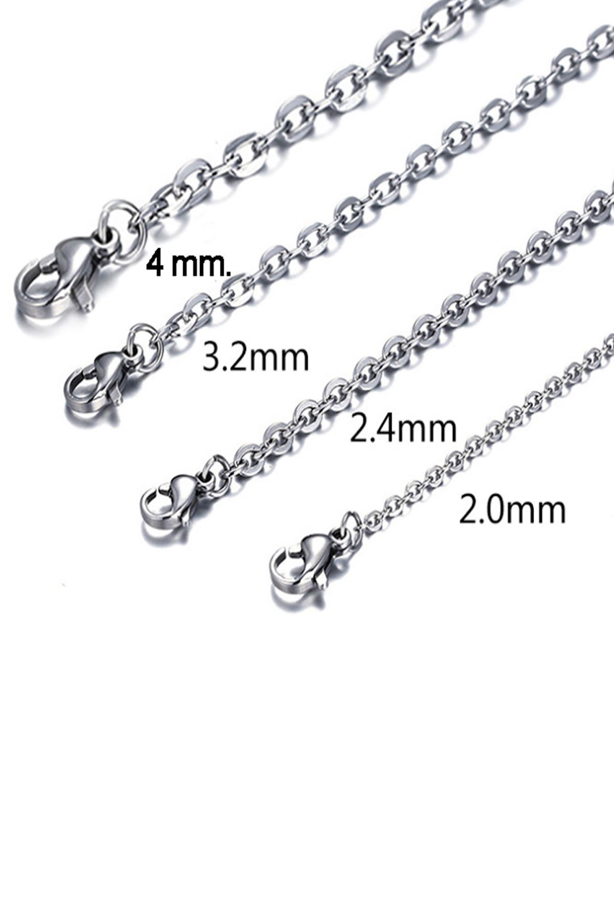 Chavin-55 cm Men's Steel Necklace Chain - 2 mm Dr99 5