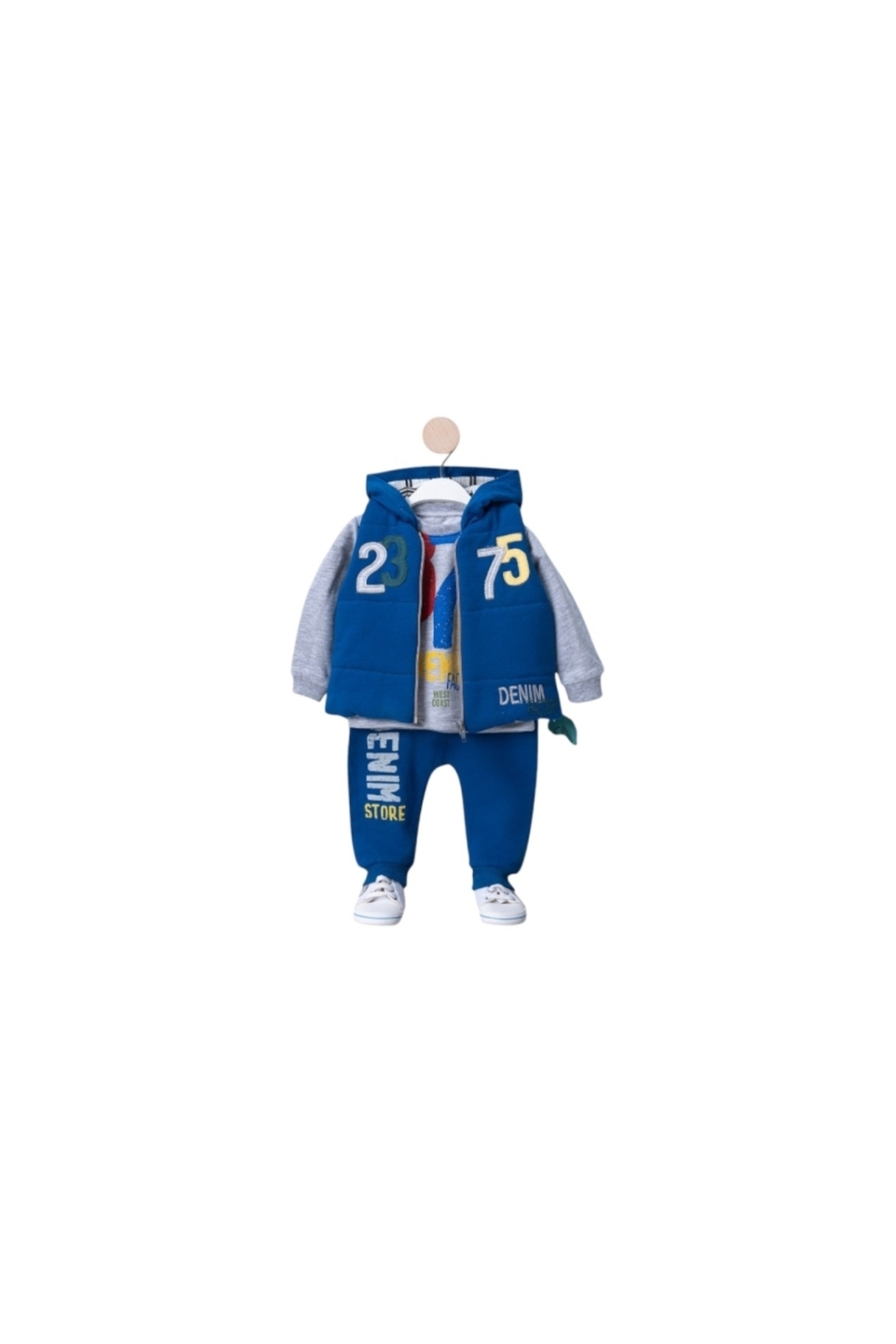 Yelekli Baskılı 3'Lü Takım (9-24 Ay)