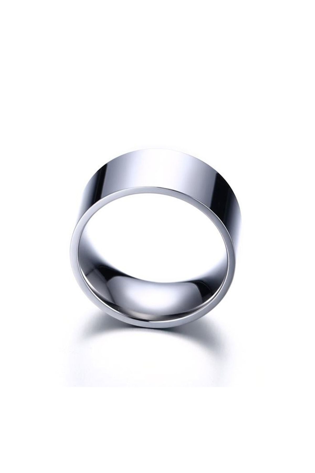 Chavin-10mm. Wide Glossy Gray Men's Steel Wedding Ring Ring Dt01 3
