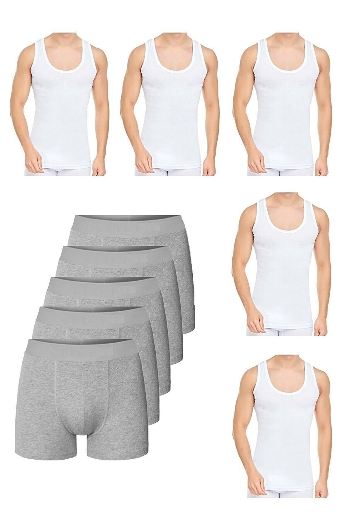 SİERNA Buw Amerikan 10 Parça Atlet Ve Boxer Takımı 5 Boxer 5 Atlet srn-001445
