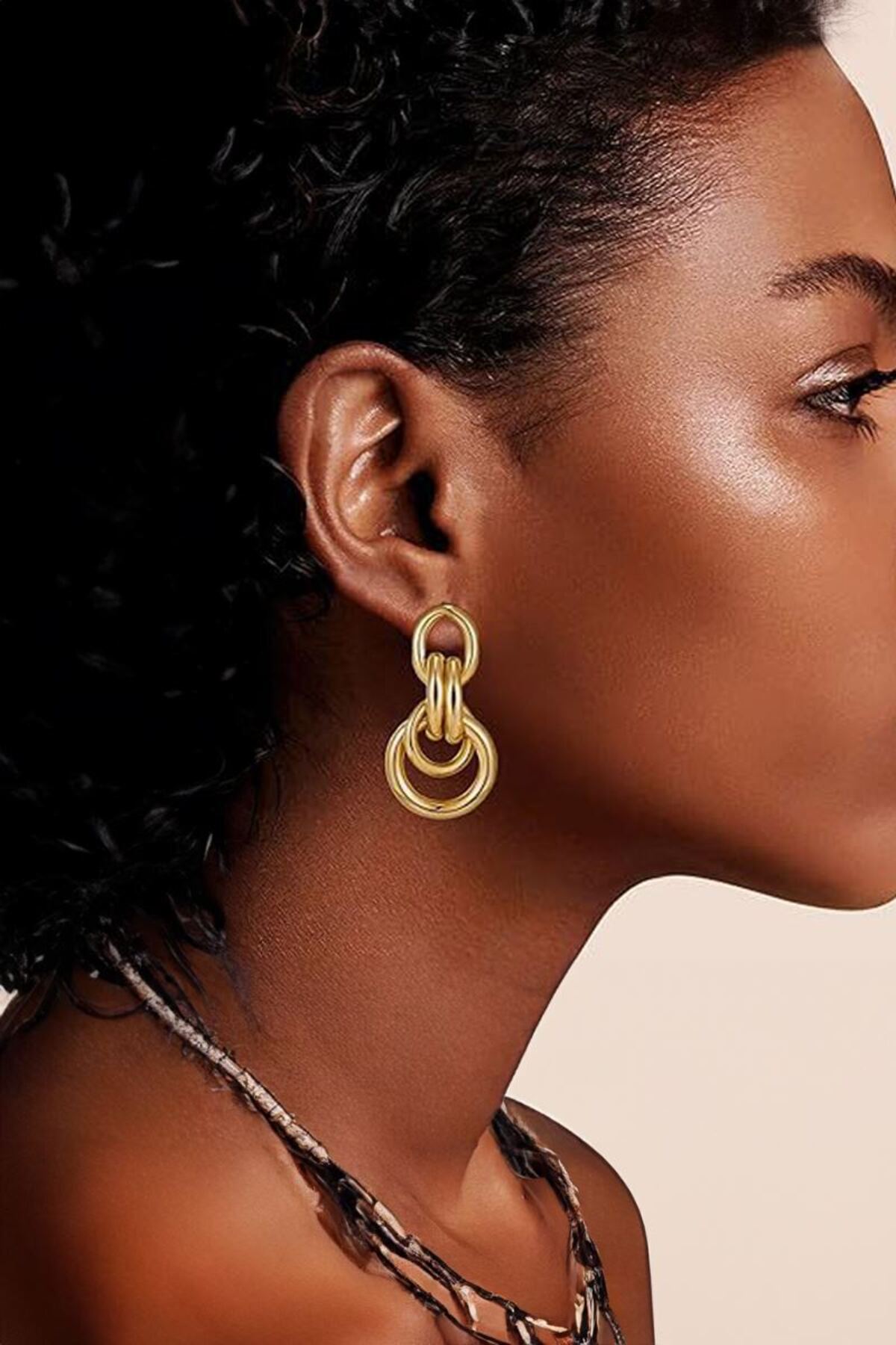 Chavin-Gold Bijouterie Retro Style Women's Hoop Earrings Ev20Sr 4