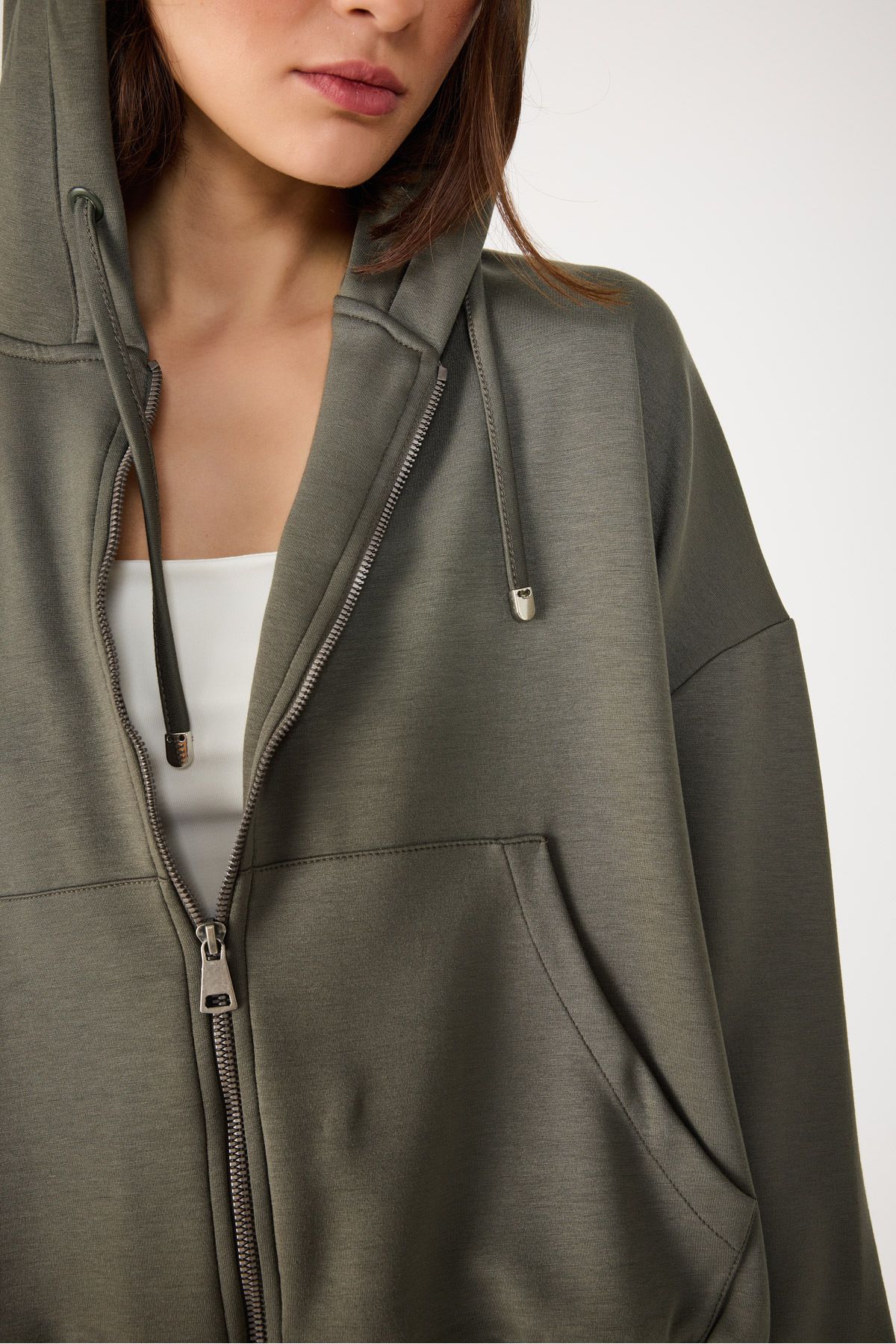 No Matter What-Modal Fabric Soft Silky Touch Zipper Hooded Sweatshirt 3