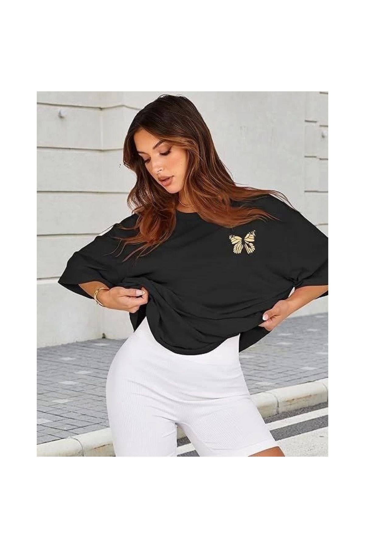 Narnuga Bisiklet Yaka Baskılı Tshirt