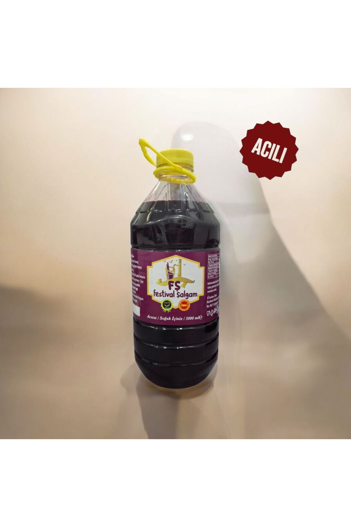 FŞ FESTİVAL ŞALGAM 1x3 Litre %100 Doğal Tanesiz Acılı Şalgam