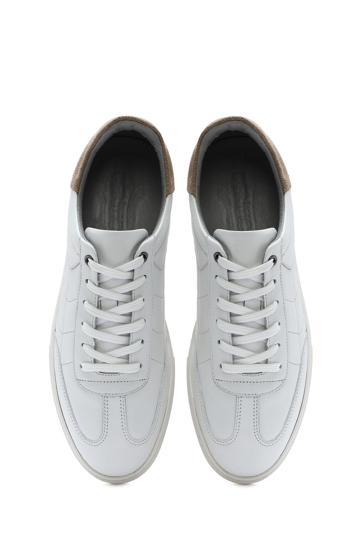 Derimod-Men's White Lace-Up Leather Sneaker 25Sfd 674818 7