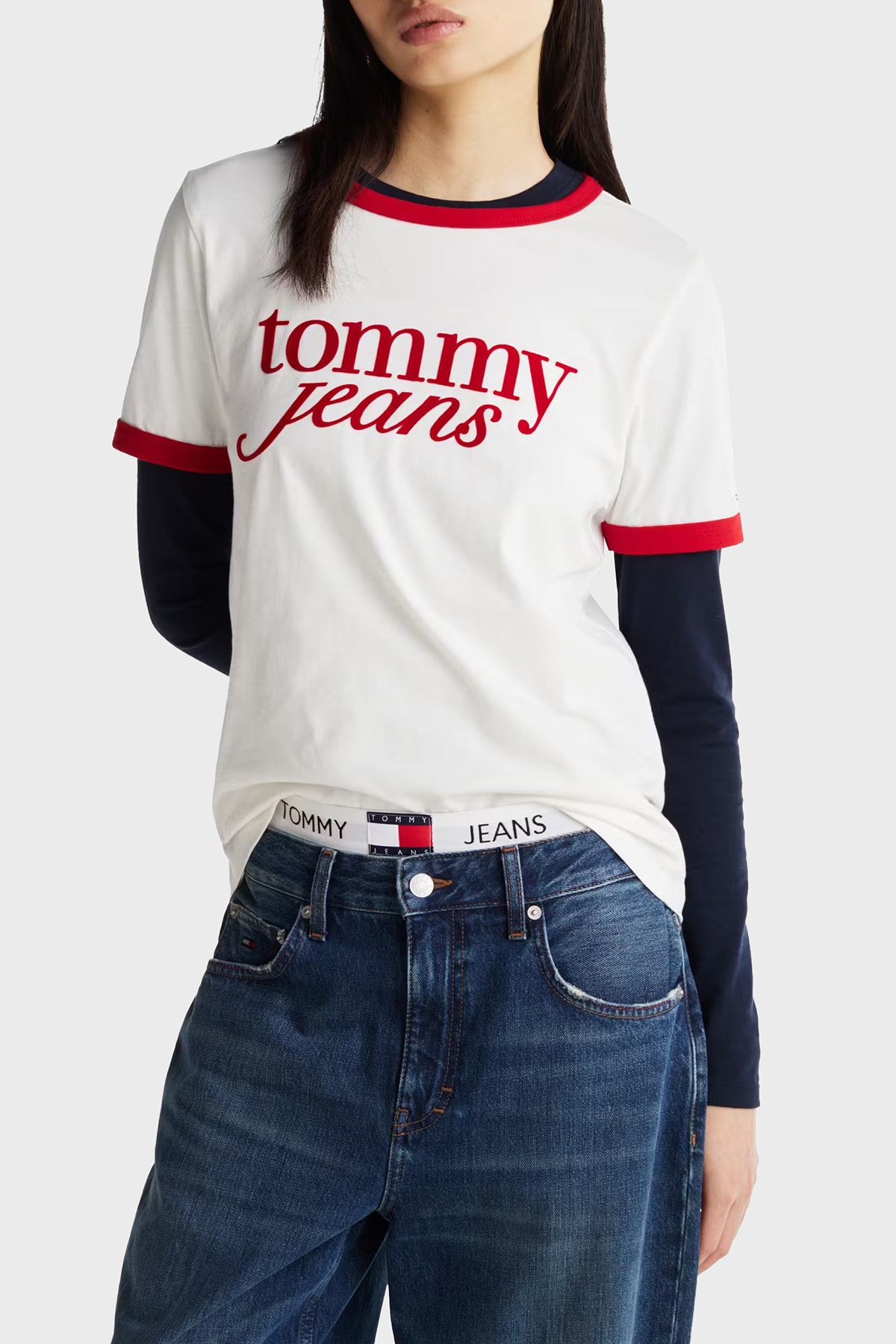 Tommy Jeans-Relaxed Fit Cotton Crew Neck T-Shirt Logo Printed Dw0Dw19449 1