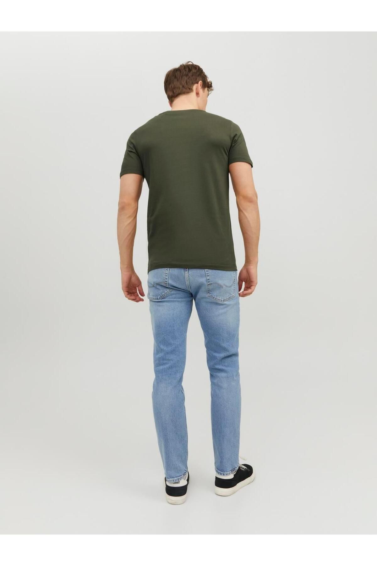 تی شرت سبز مردانه Jack Jones یقه O neck Noos Jjeorganic Basic 12156101 Jack & Jones