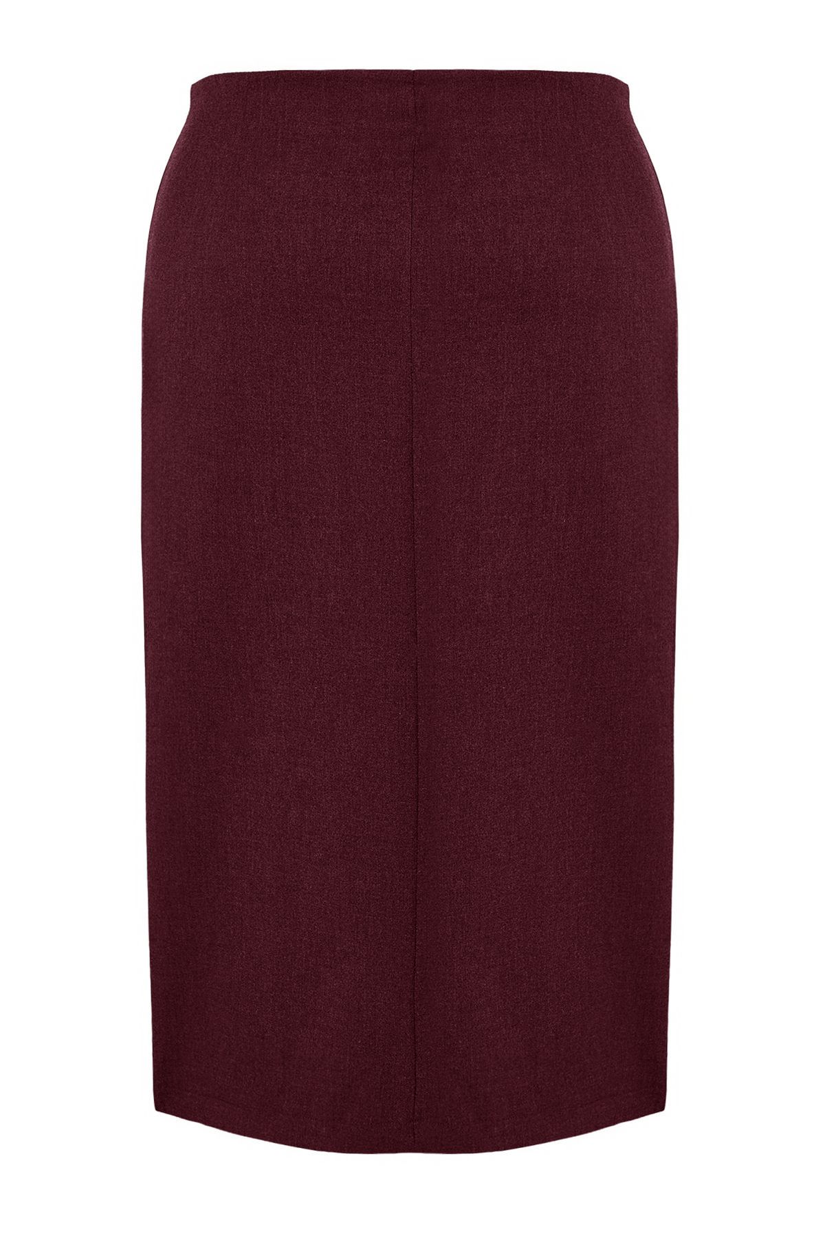 Trendyol Curve-Burgundowa spódnica midi z kokardą i sznurowaniem, tkana, w dużych rozmiarach Tbbaw25Az00029 6