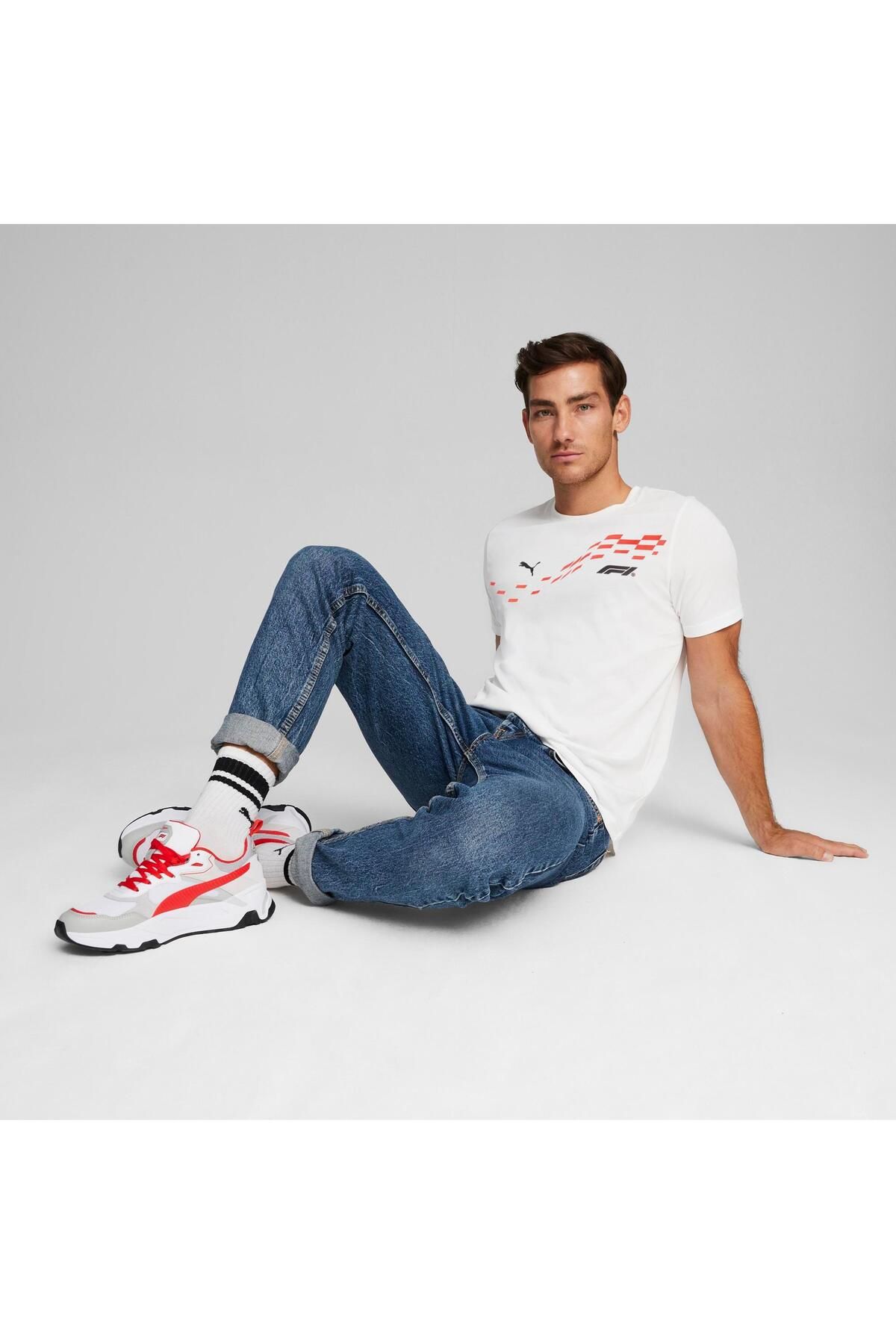 Puma-تي شيرت F1 برسومات PUMA باللون الأبيض 2