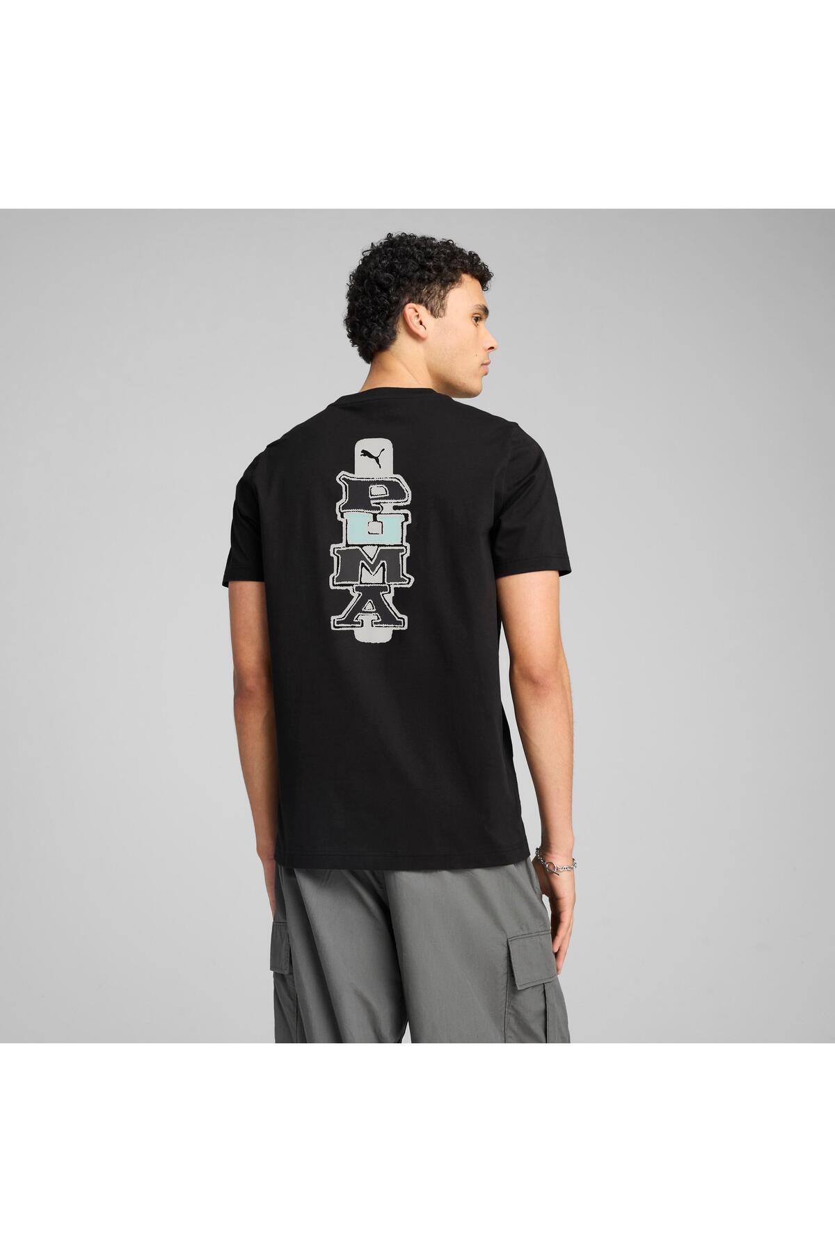 Puma-تي شيرت PUMA Graphic Pattern سيدتي - أسود 2