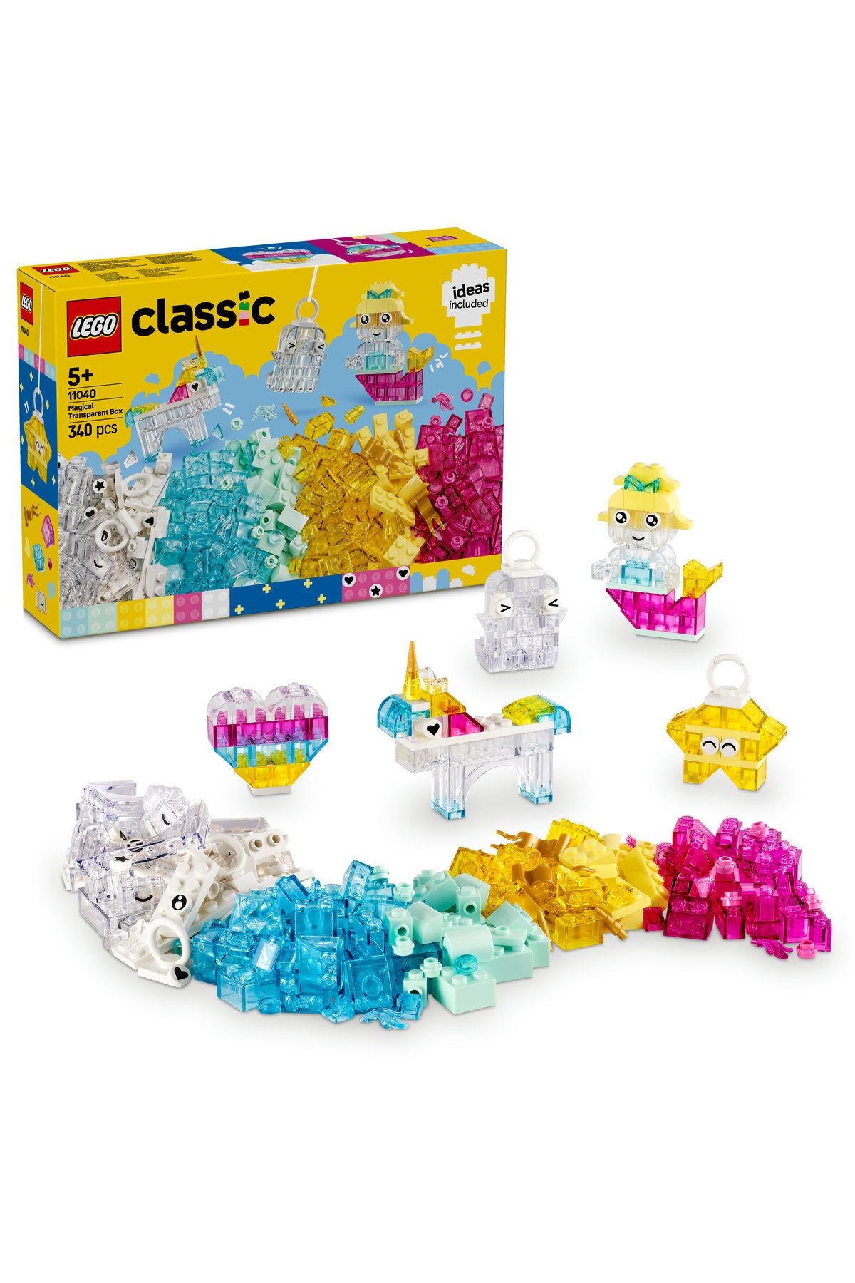 LEGO ® Classic Sihirli Saydam Kutu 11040 - 5+ Yaratıcı Oyuncak Yapım Seti (340 Parça)