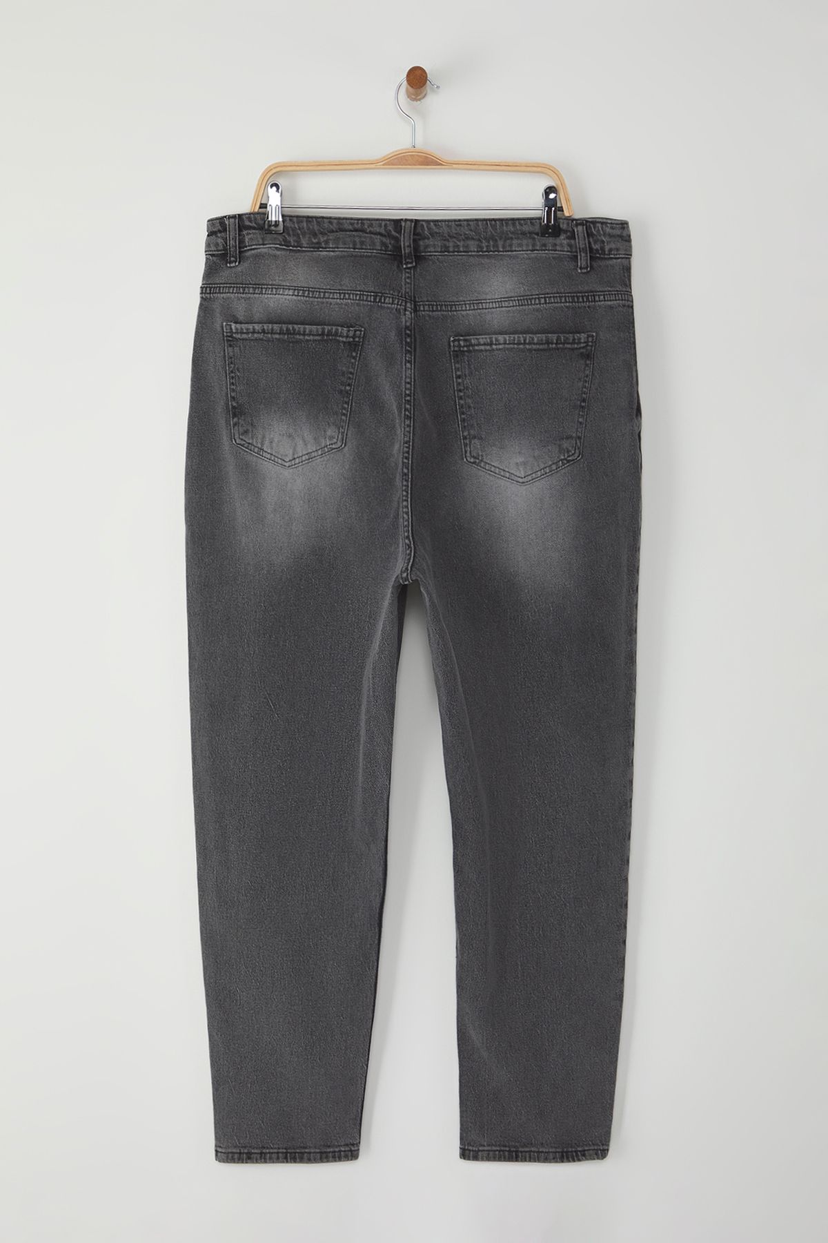 Trendyol Curve-Szare jeansy z wysokim stanem i dużym rozmiarem - Comfort Old Wash Mom TBBSS25CJ00004 3