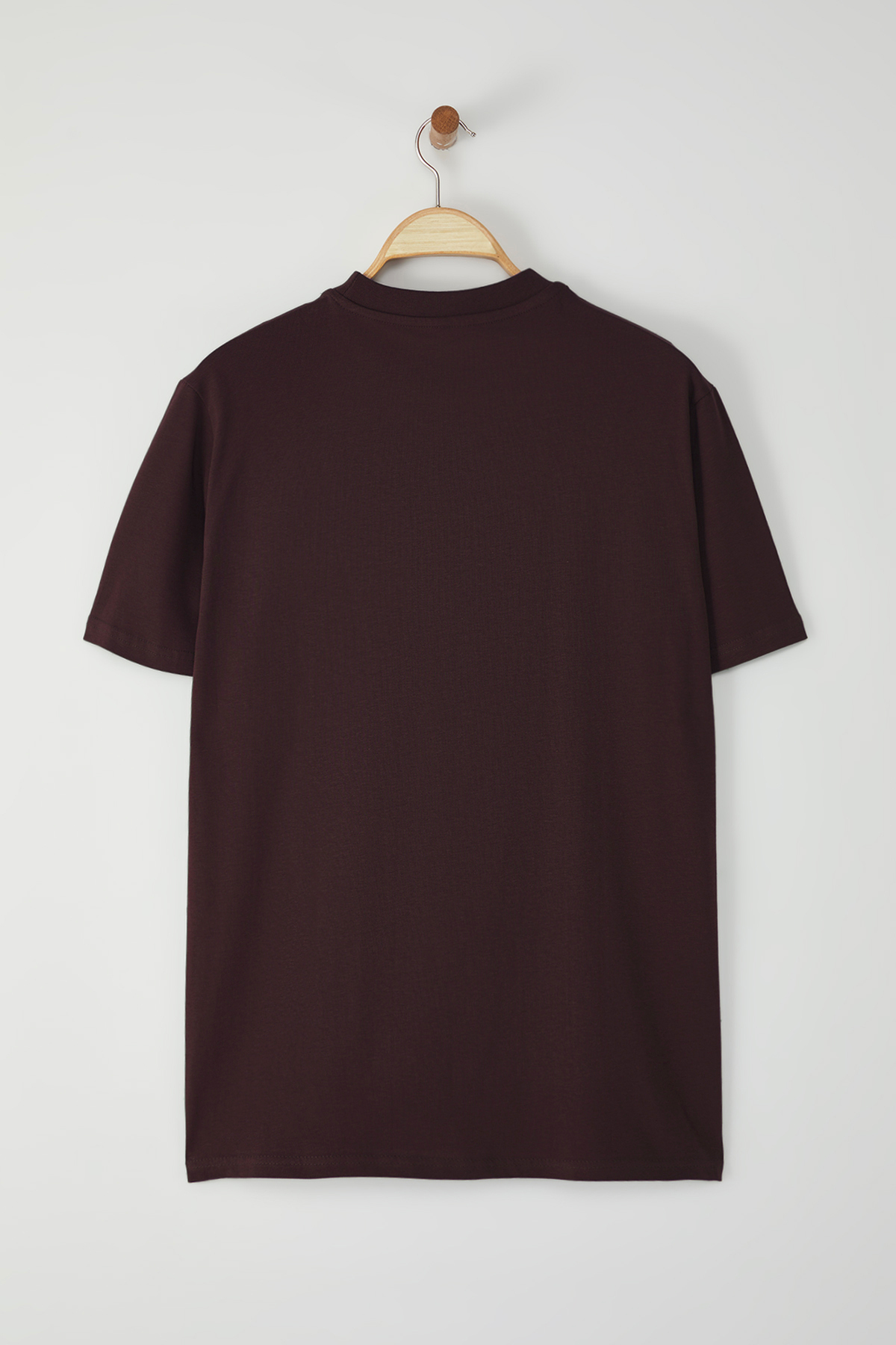 Trendyolmilla  Koyu Kahverengi Regular/Normal Kesim Kurt Nakışlı %100 T-Shirt TMNSS24TS00056 - Görsel 5