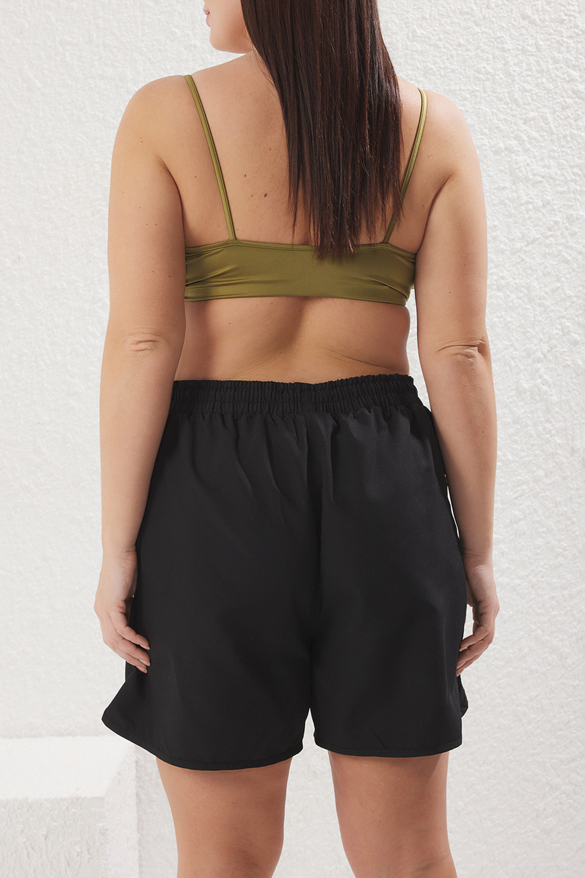 Trendyol Curve-Fekete női Regular Fit nagy méretű úszónadrág TBBSS25CR00008 5