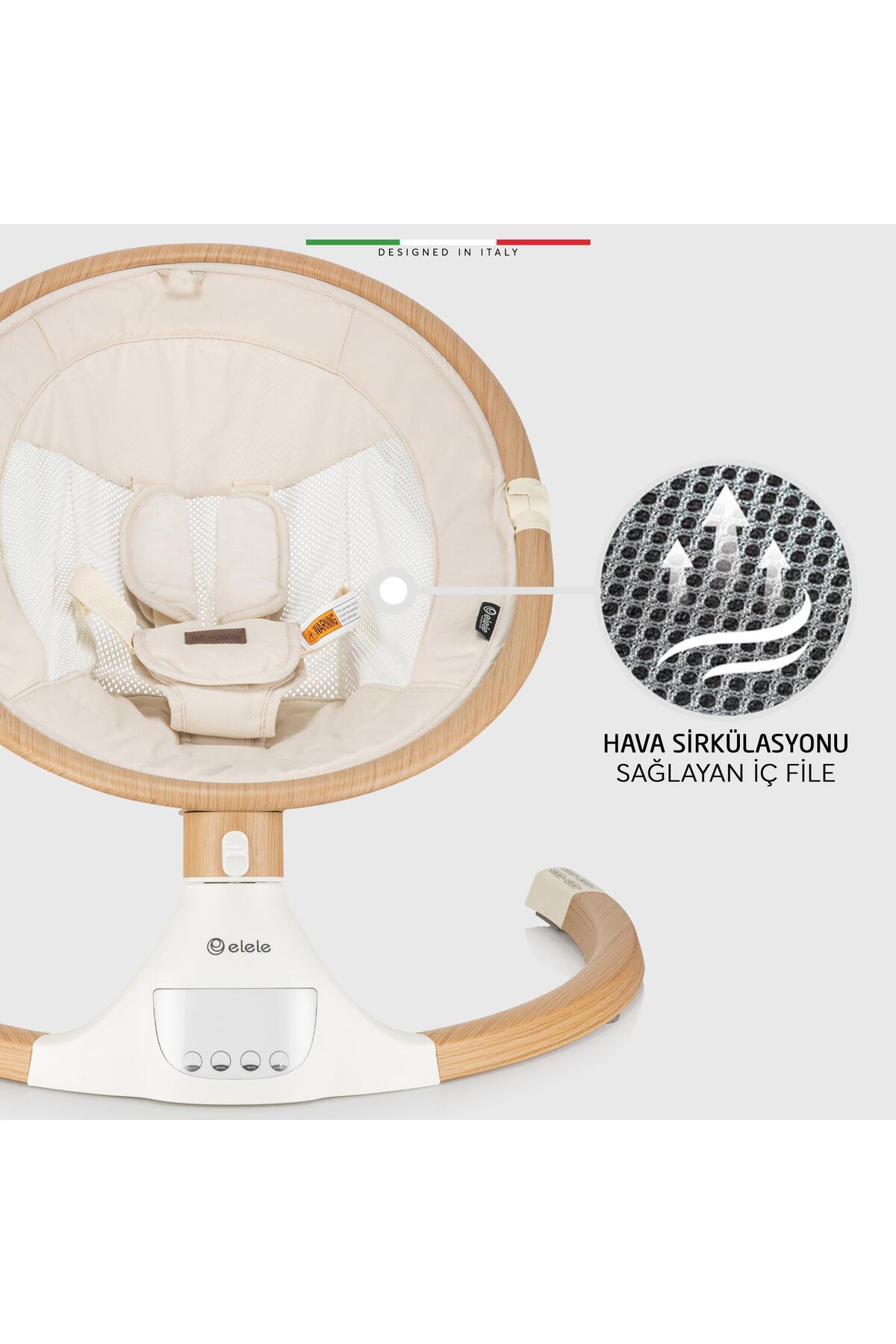 Elele Amore 2 Elektrikli Otomatik Sallanan Ana Kucağı Kademeli Bej fotoğrafı 6 (önizleme)