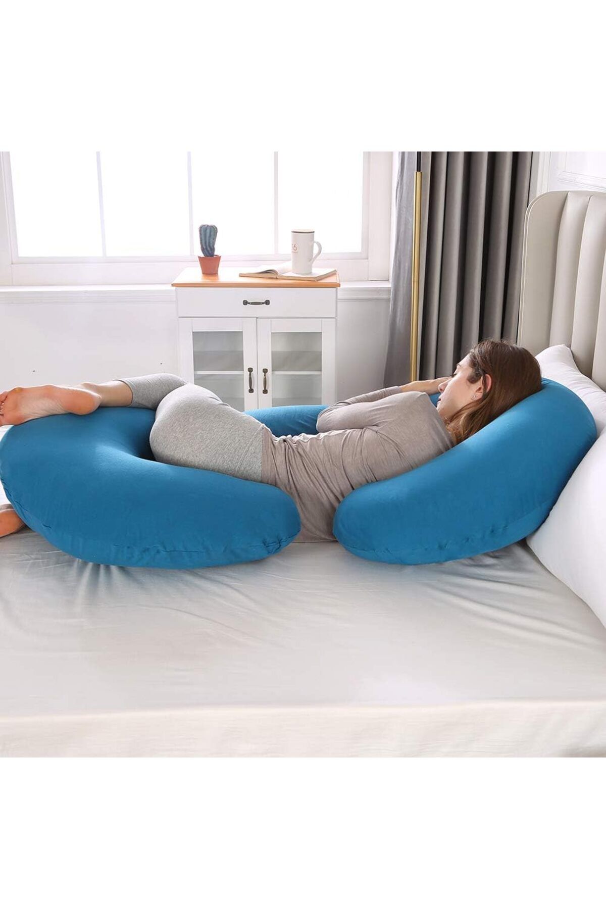 COOYA-Pregnancy Pillow, U-Shape Maternity with Removable Cover, Use for Pregnant Women, Blue 5