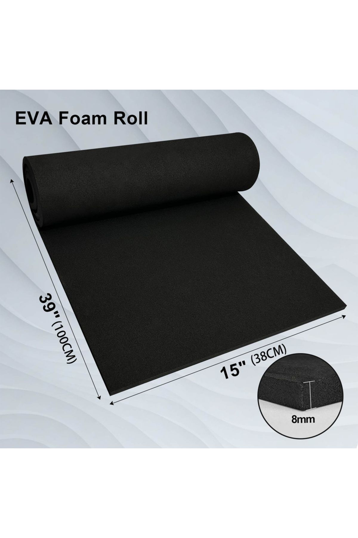 Choice-Black-Thickness 8mm EVA Foam Roll Sponge Paper  2mm-10mm Thick 39"x15" DIY Cosplay Foam Sheet  Pliab 1