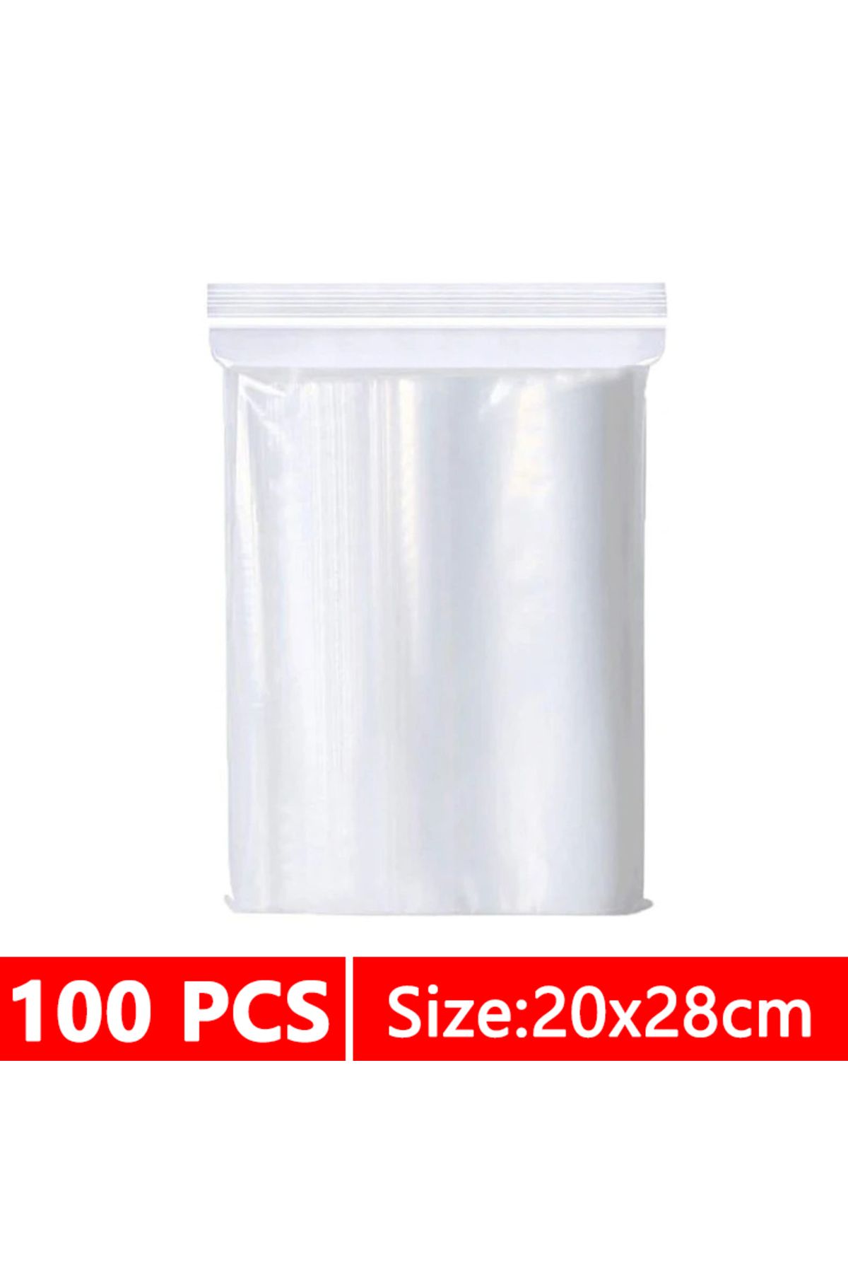 Choice-20x28cm 100 Pcs Thicken Zipper Sealed Bags Clear Plastic Storage Bag for Small Jewelry Food Packing 1