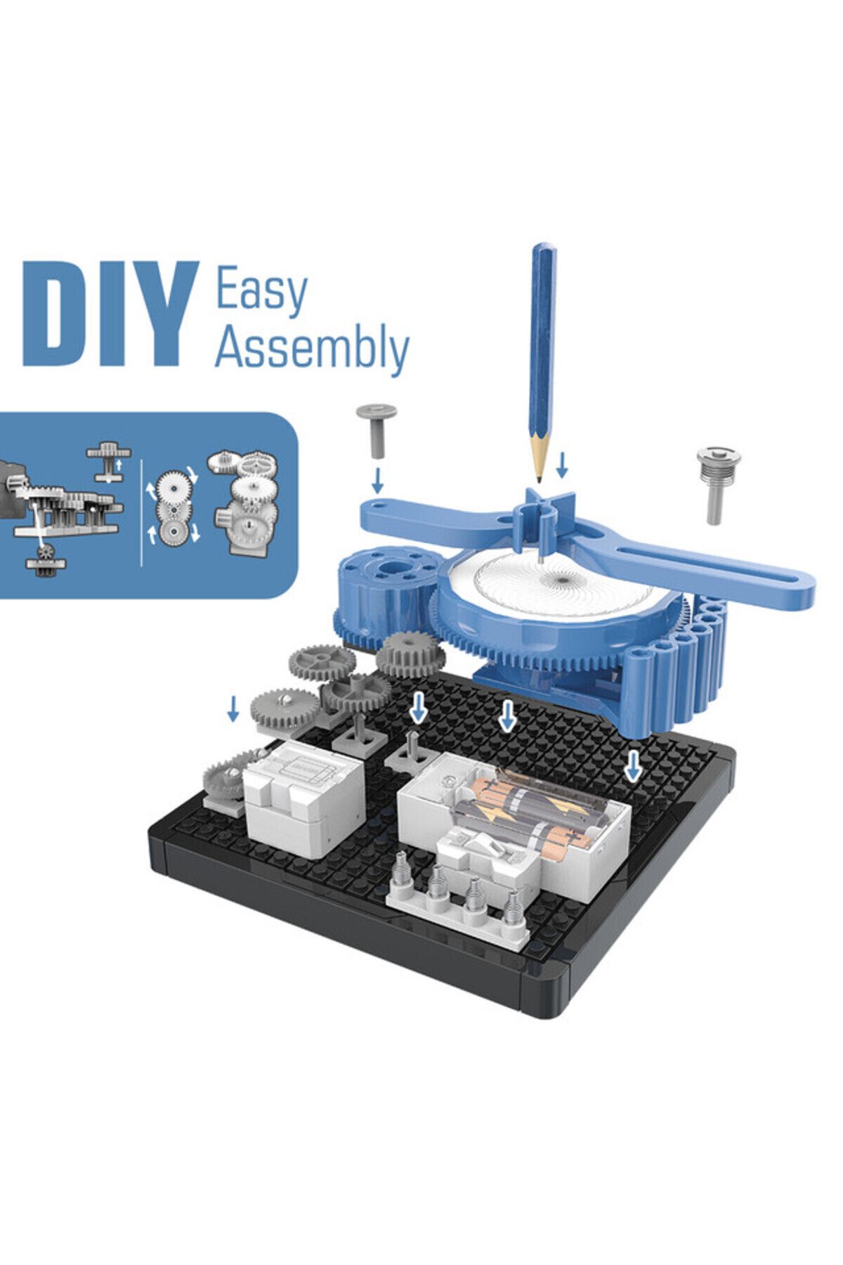 Little Story-DIY 48 Pattern Electrical Painting Plotter Instrument (36 Pcs), STEM Series-Blue 3