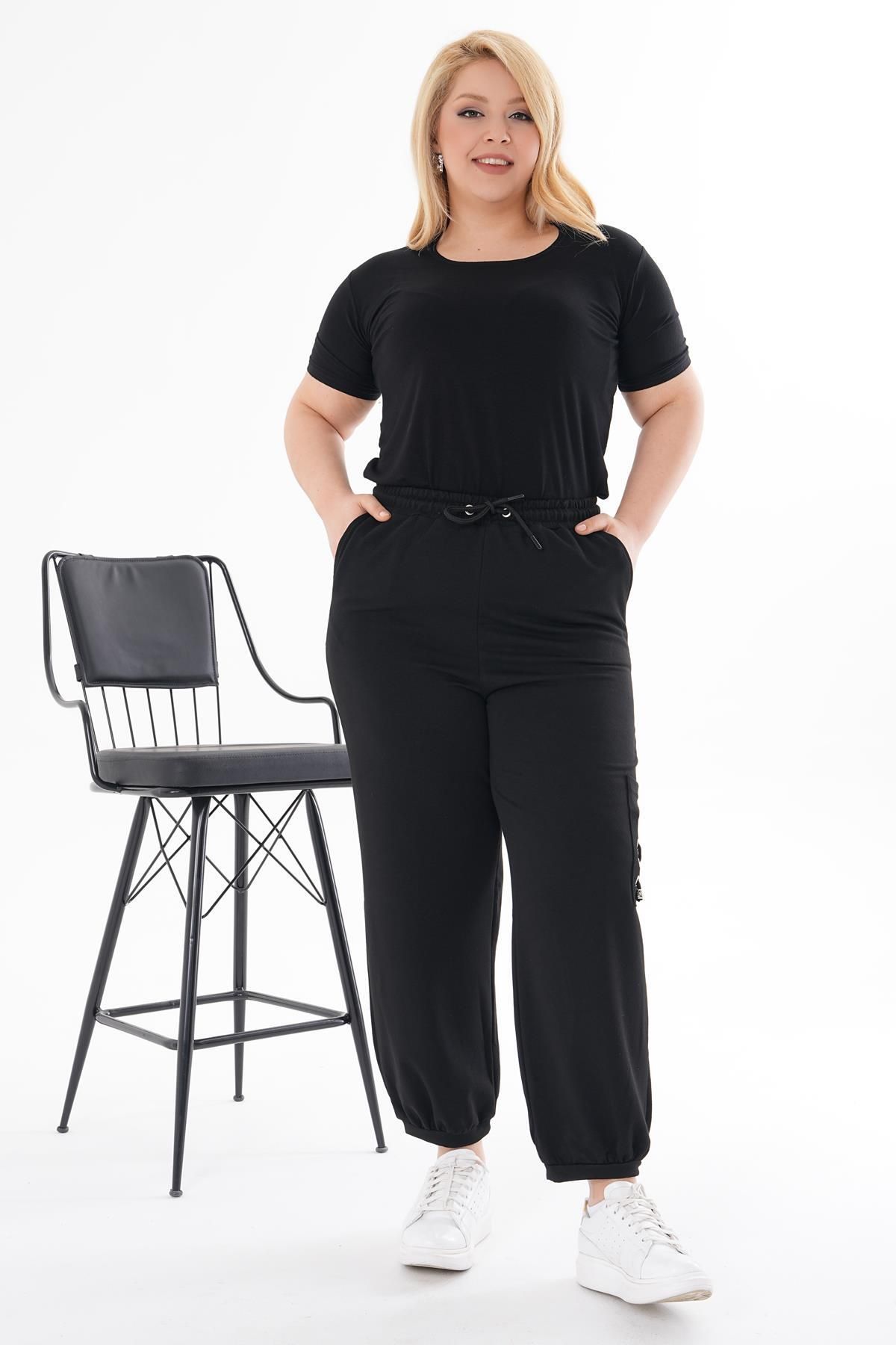 Siyezen-Plus Size Pocket Detailed Trousers 4