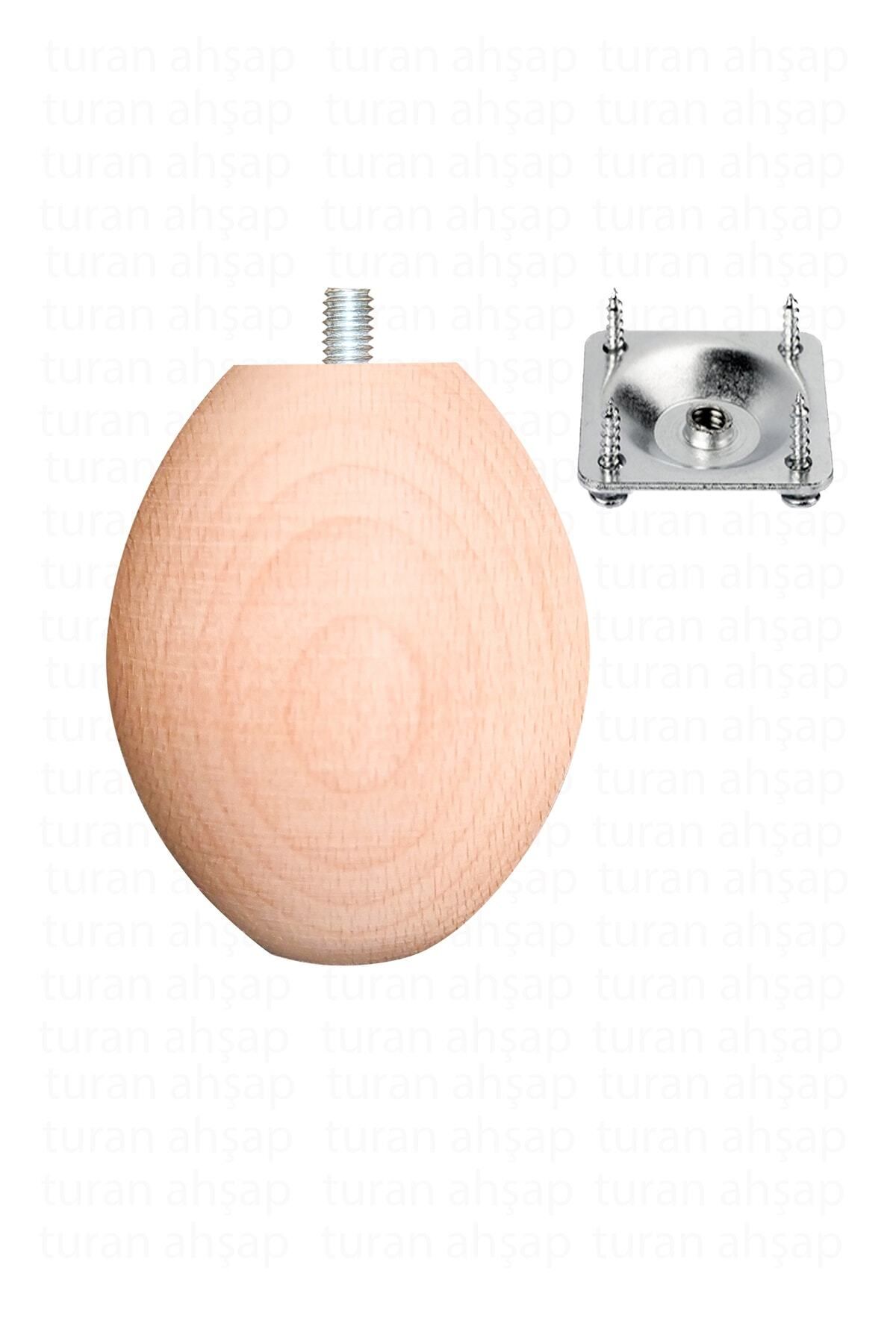 Mikasso Ahşap Koltuk Ayağı - Uzunluk: 12 Cm / Çap 9.2 Cm Kahverengi Tekli Koltuk Ayağı