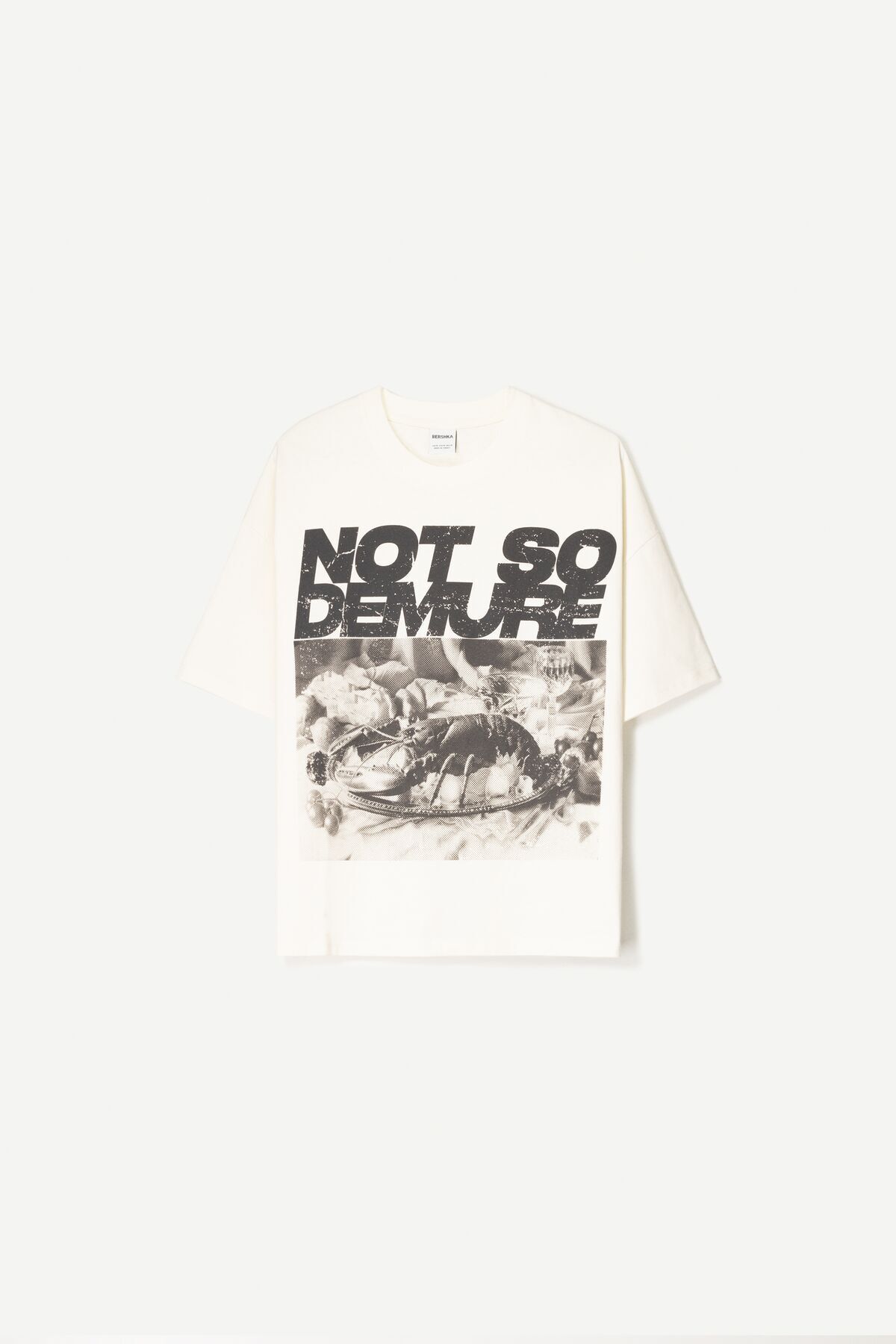 Bershka-Printed short sleeve oversize T-shirt 1