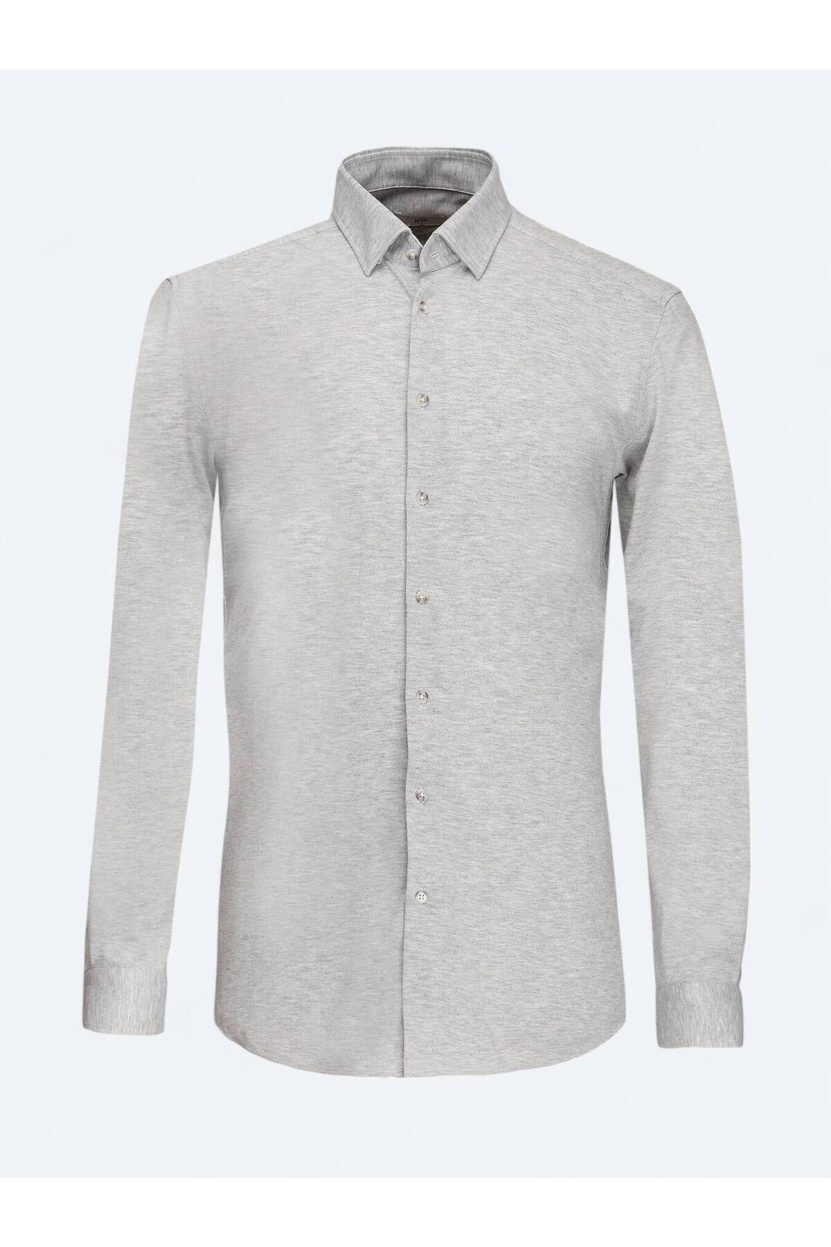 Kip-Gray Slim Fit Casual 100% Cotton Shirt 5