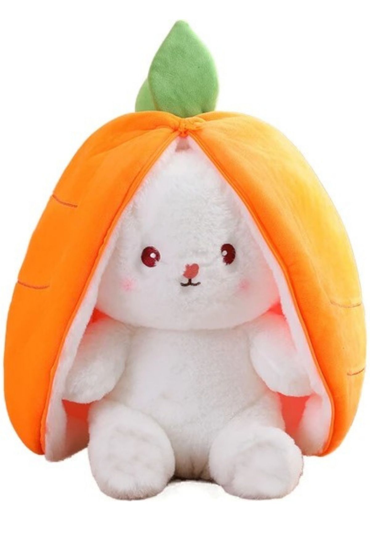 Moontoys-Special Pink Rabbit Plush for Lovers Both Carrot and Rabbit Zipper 1