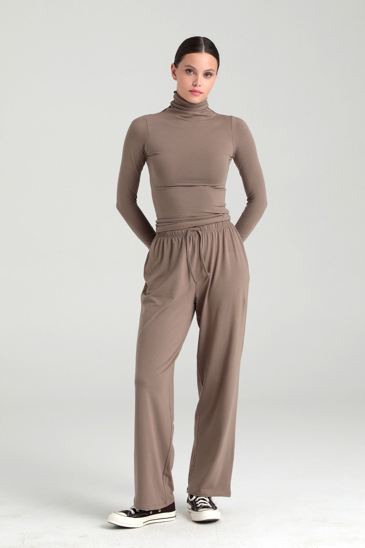 SHEISMONO-Mastering Collar Trousers - Ultra Soft Lace up Set 2