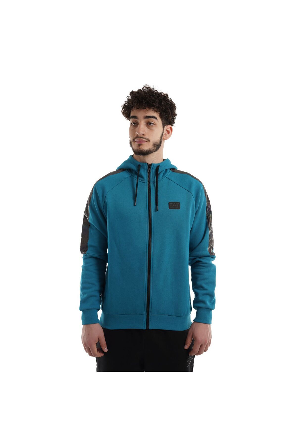 EA7 Emporio Armani-Hanorac EMPORIO ARMANI EA7 pentru barbati TRAIN LOGO SERIES M TAPE HOODIE FZ BR - 6LPM47PJ07Z01572 1