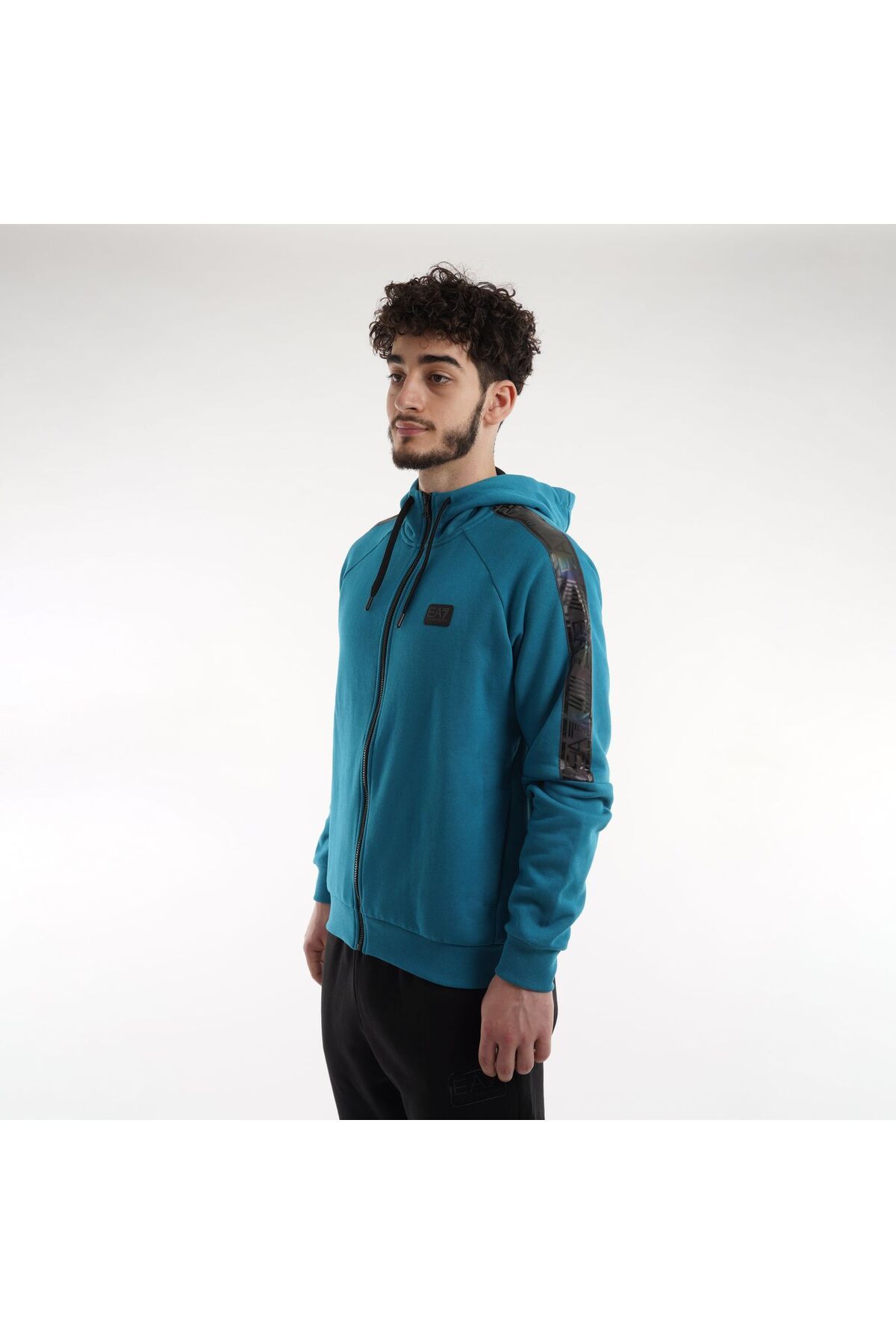 EA7 Emporio Armani-Hanorac EMPORIO ARMANI EA7 pentru barbati TRAIN LOGO SERIES M TAPE HOODIE FZ BR - 6LPM47PJ07Z01572 3