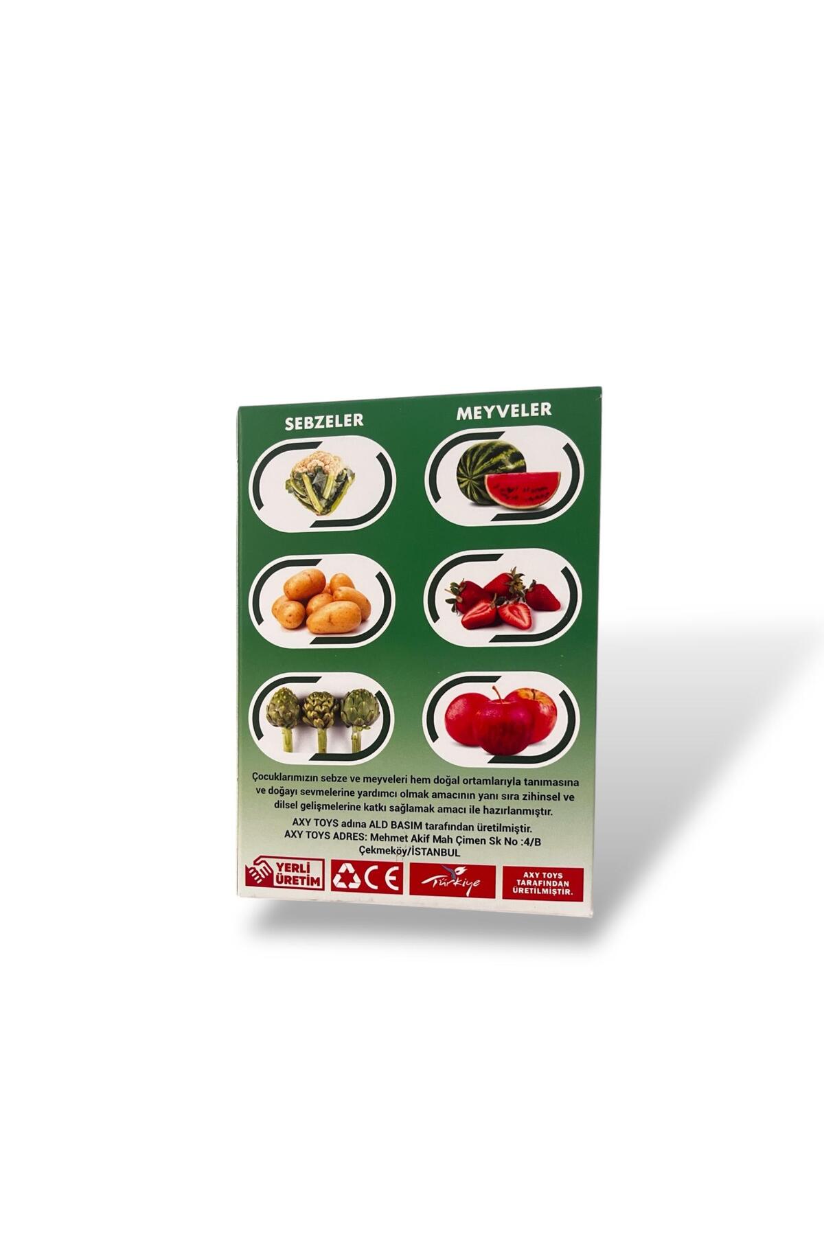 مجموعه آموزشی ۵۰ کارت میوه و سبزیجات (ترکی - انگلیسی)