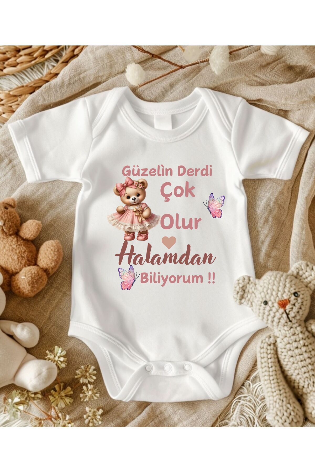 lupi yazılı zıbın hediye yenidoğan anne baba hala yenge amca dayıya
