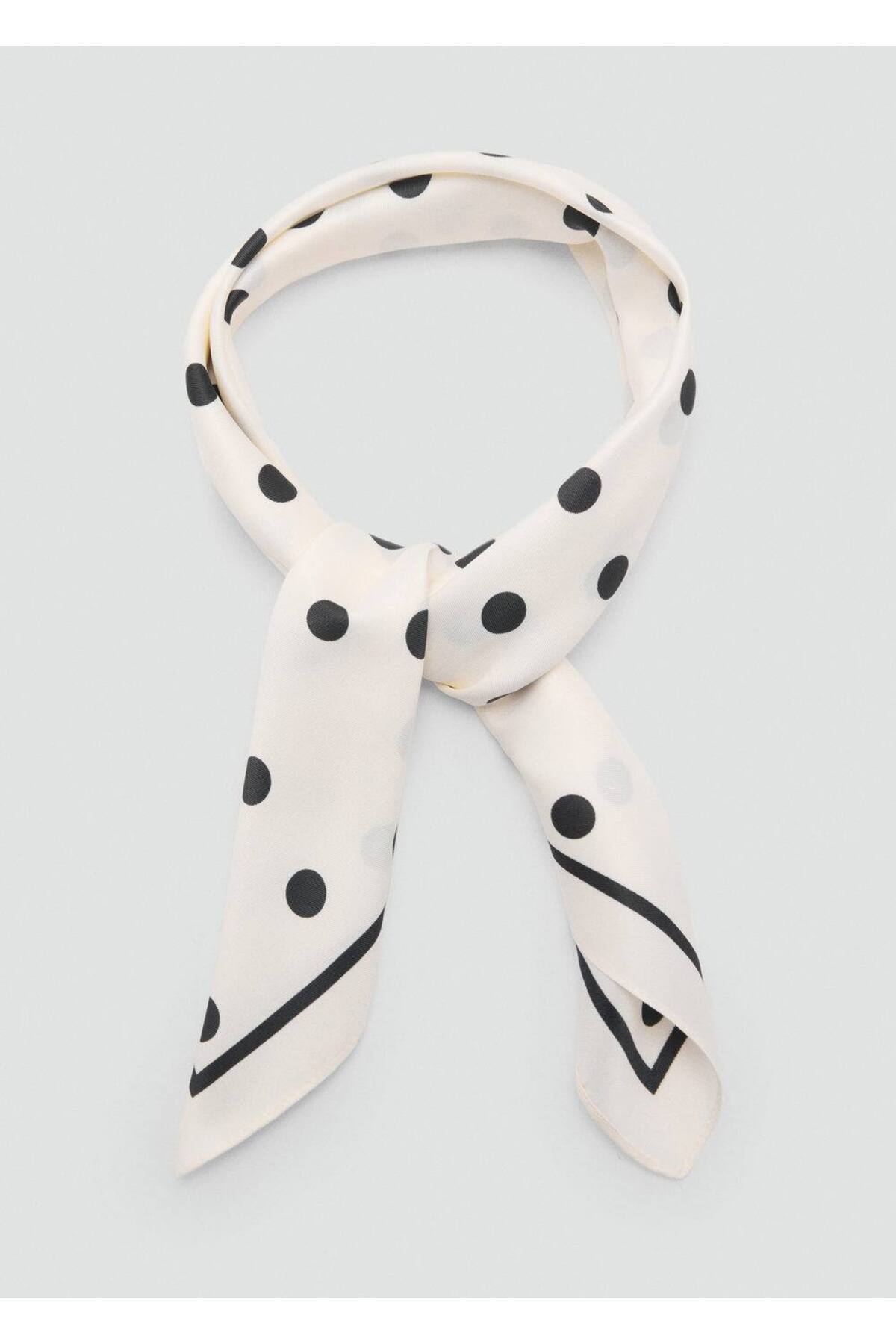 Puantiye Desenli Saten Fular