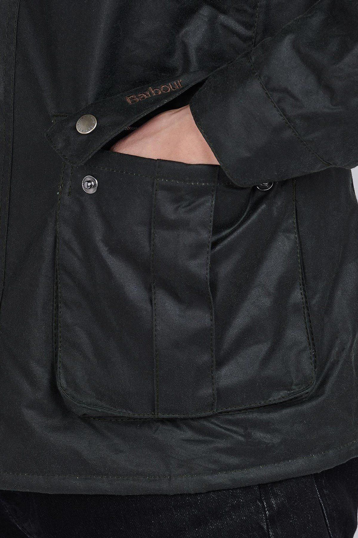 کاپشن مشکی مردانه B.INTL DUKE OIL SG91 SAGE Barbour