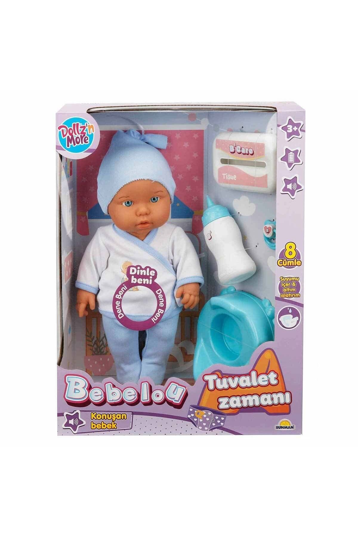 PolarBear Lab 30011 Bebelou Tuvalet Zamanı Sesli Bebek Seti 35 Cm -Sunman