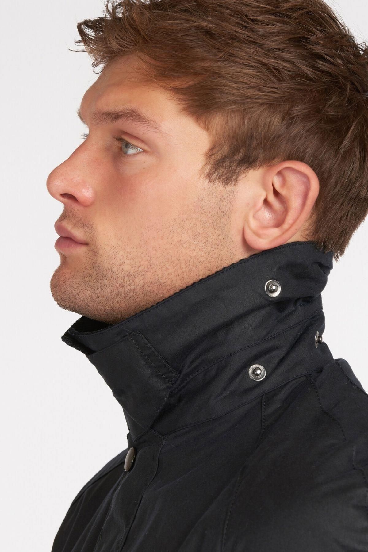 کاپشن آبی مردانه ژاکت روغن اشبی NY92 سرمه‌ای Barbour