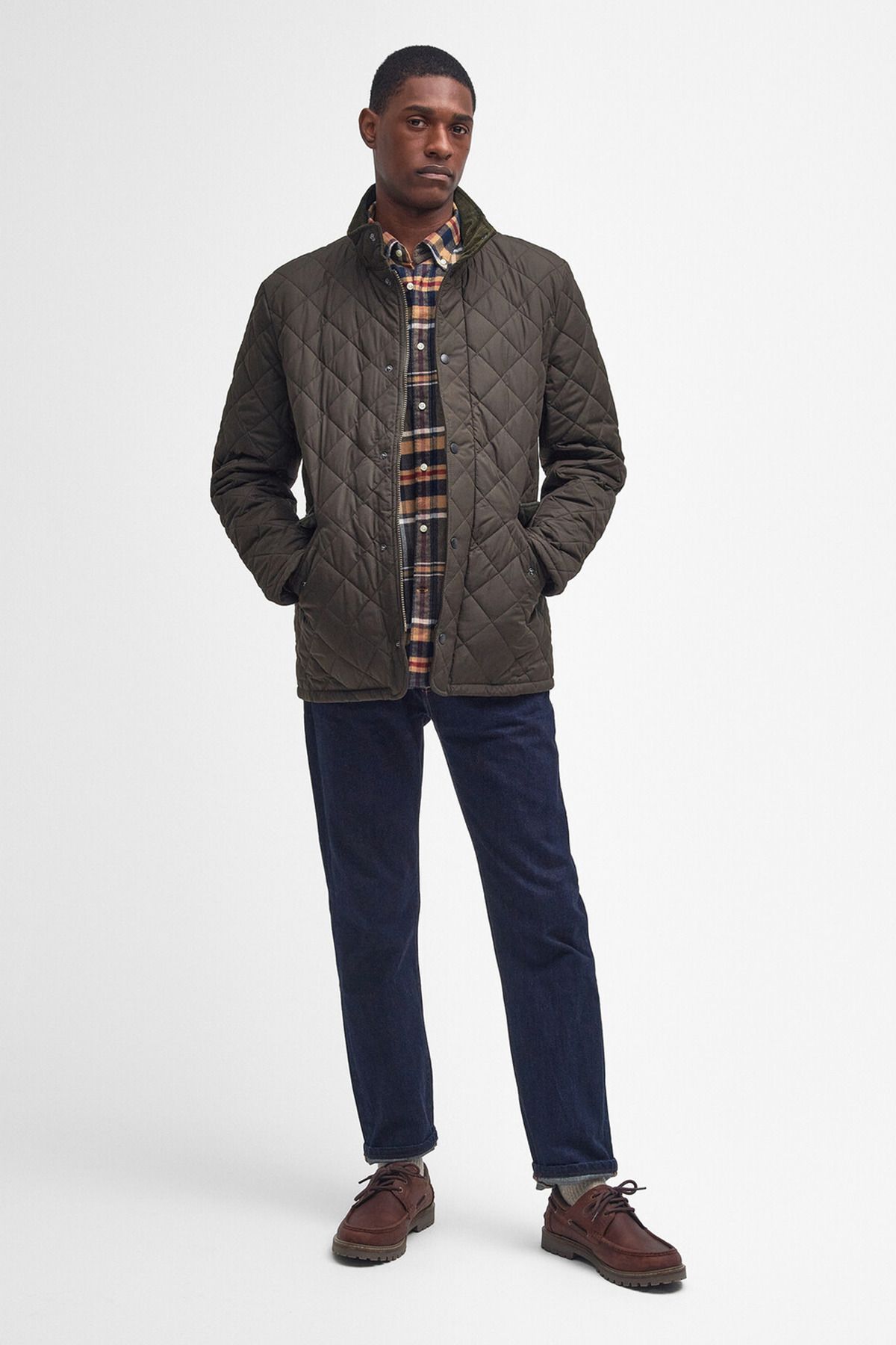 کاپشن چند رنگ مردانه ژاکت چلسی کاپیتون OL51 زیتون Barbour
