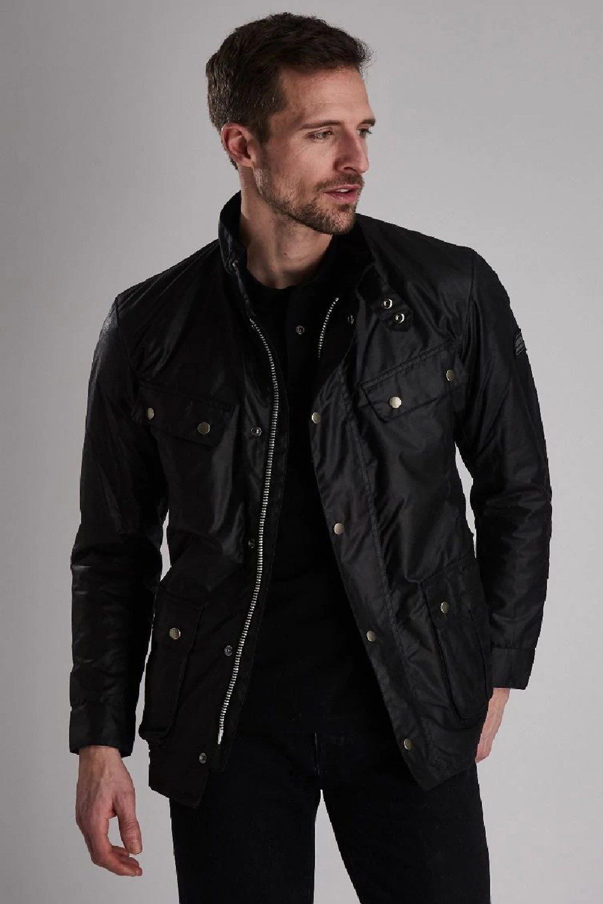 کاپشن مشکی مردانه B.INTL DUKE OIL BK91 اورجینال Barbour