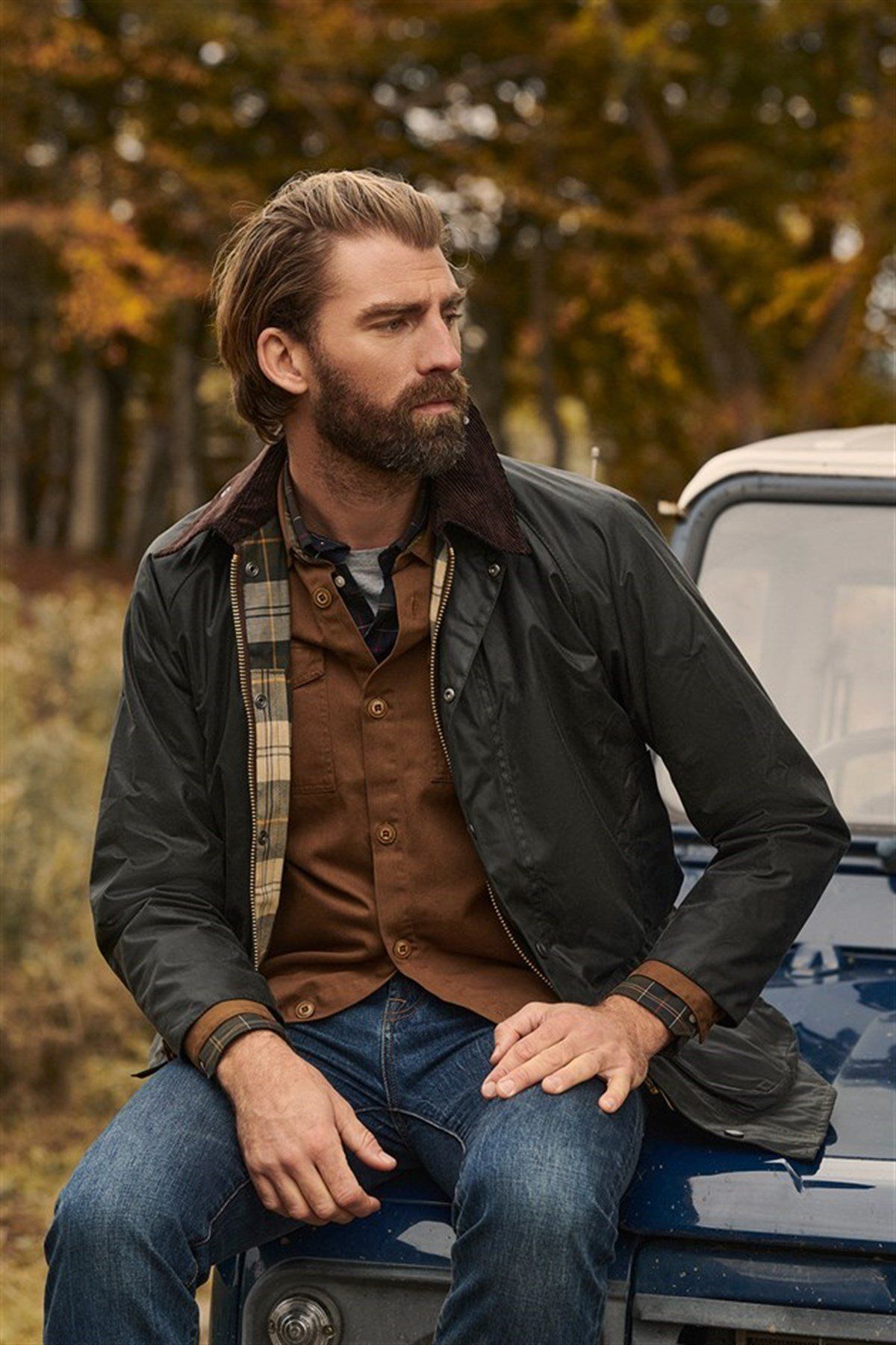 کاپشن سبز مردانه ژاکت روغن SG91 SAGE اورجینال Barbour