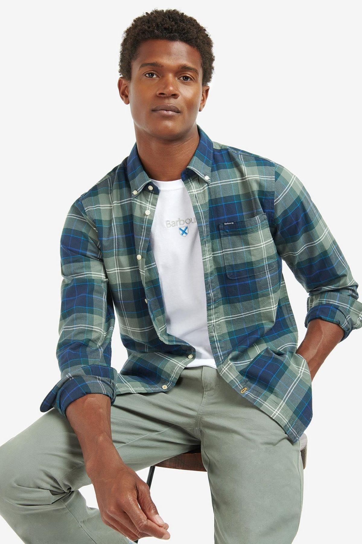 پیراهن مردانه راسته آستین بلند | باربور Barbour MSH5070-TN29 - تصویر 4