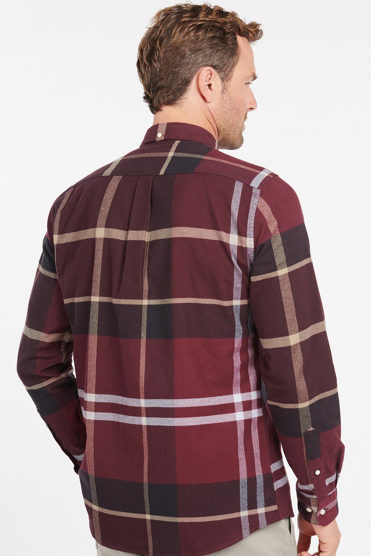 پیراهن / بلوز دکمه دار قرمز مردانه RE89 اورجینال Barbour