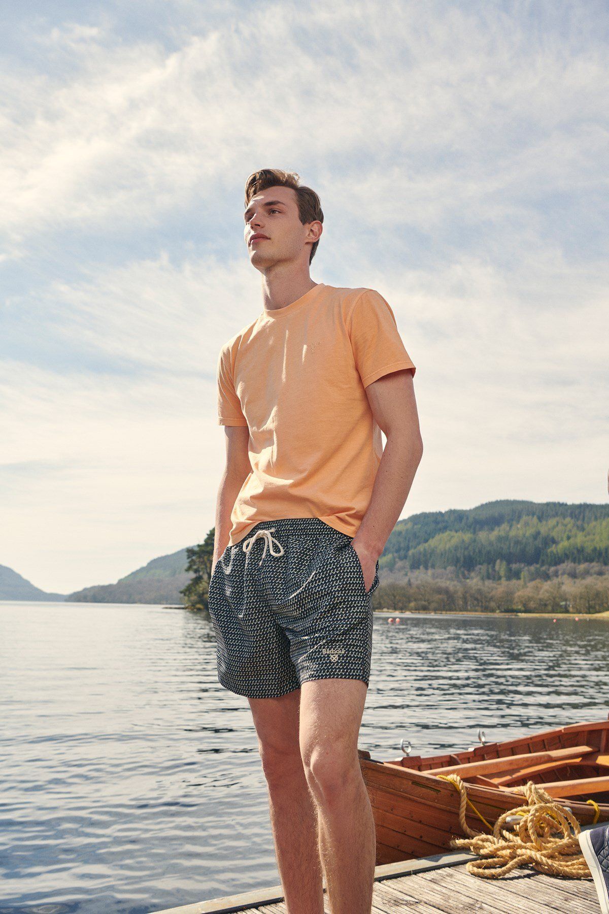 شلوارک شنا آبی مردانه GEO SEA NY91 NAVY اورجینال Barbour