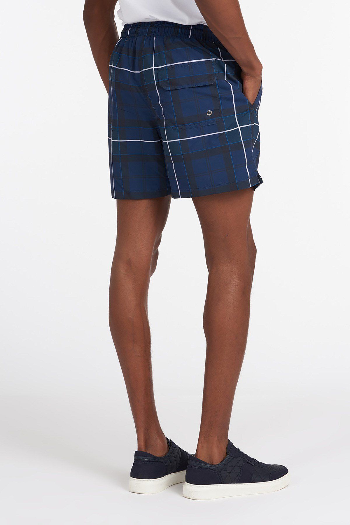 شلوارک شنا آبی مردانه دریای تارتان کوتاه BL53 INKY Barbour