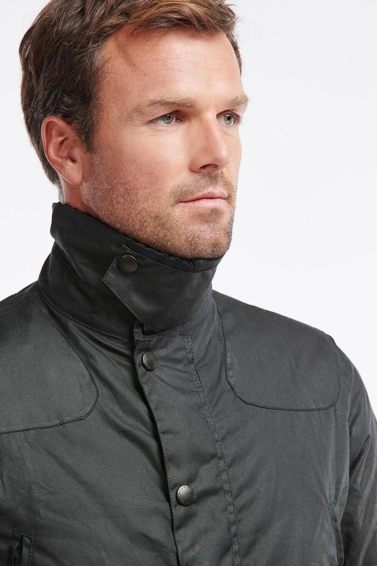 کت مشکی مردانه ژاکت روغن SG51 SAGE اورجینال Barbour