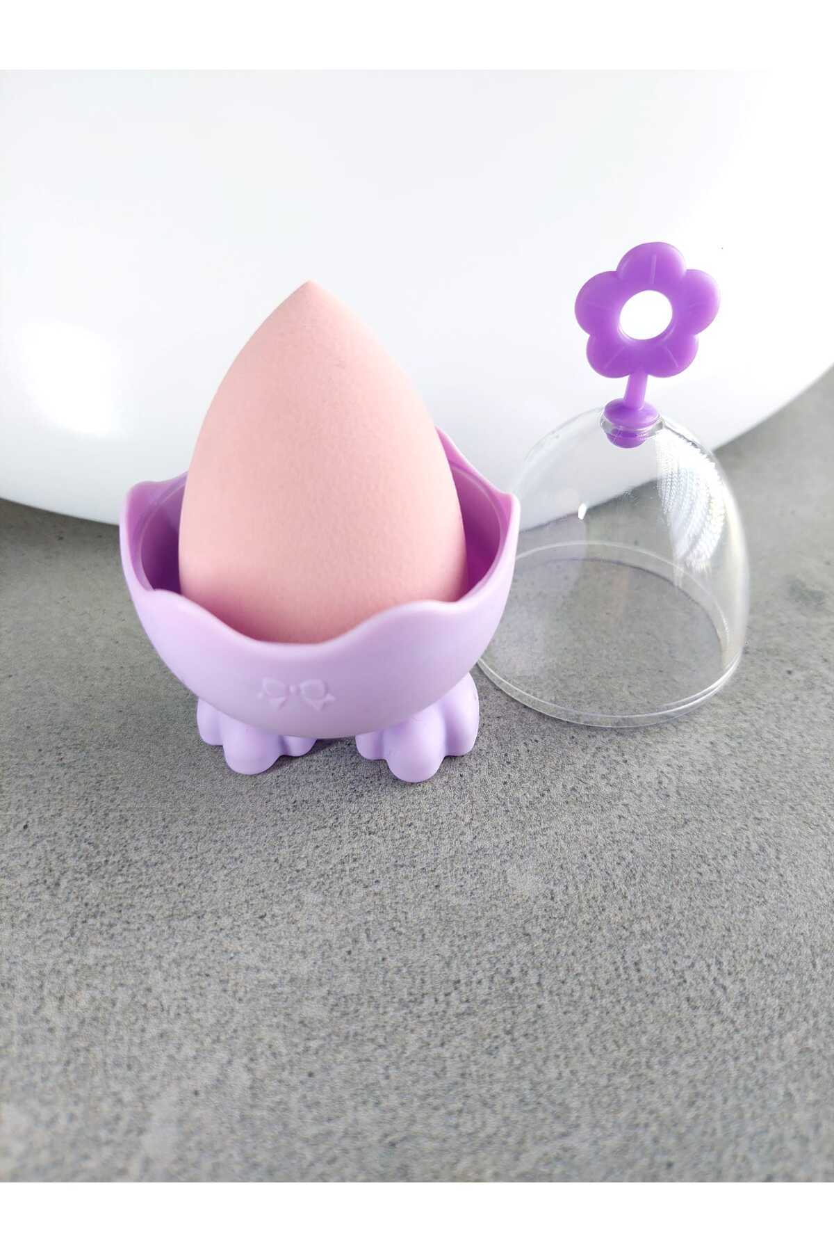 SEVRU Makyaj Süngeri 1 Adet - Ayaklı Yumurta Saklama Kutusu Çeşitleri Renkli Sünger