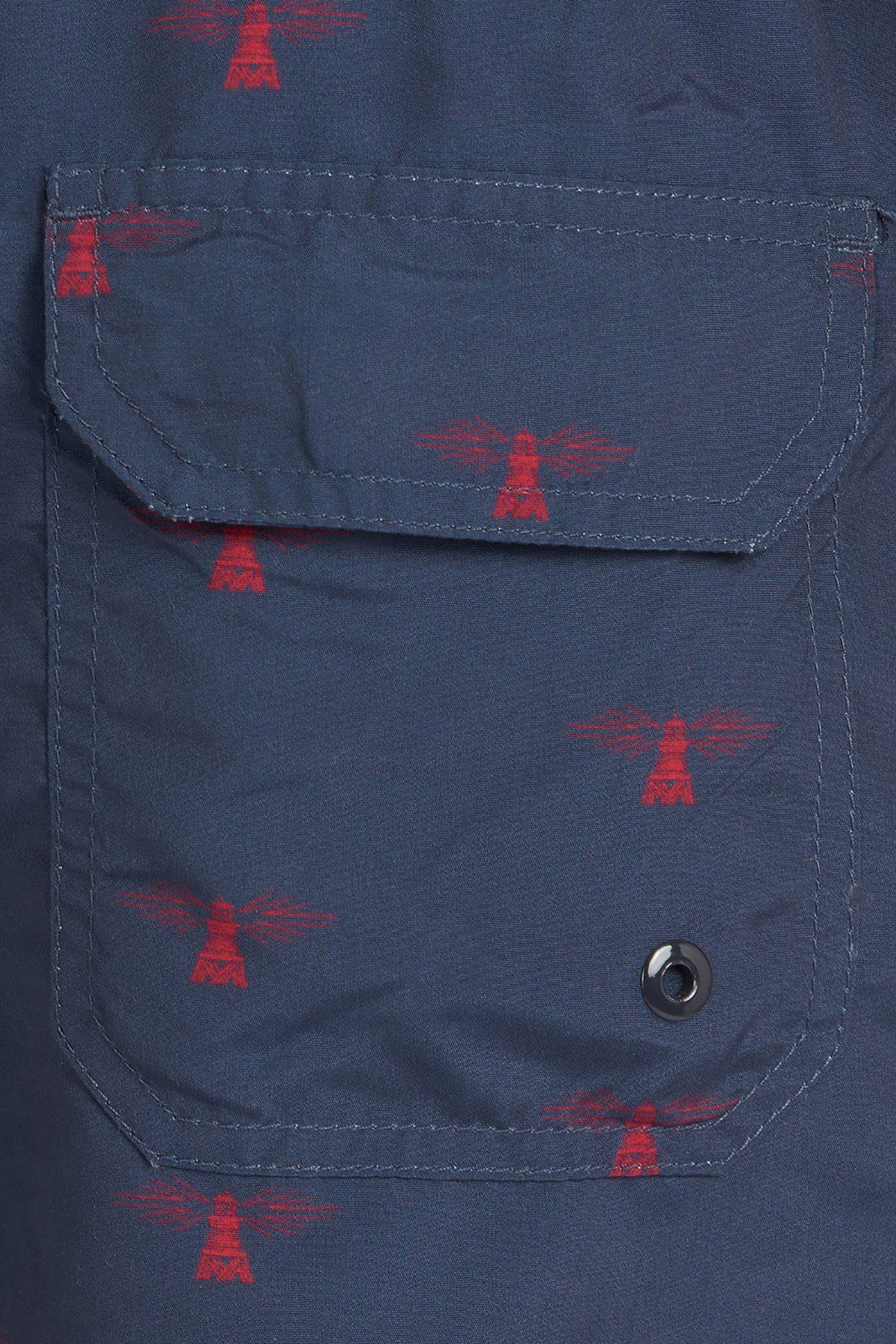 شلوارک شنا آبی مردانه سرمه‌ای کوتاه دریای ساحلی NY91 Barbour