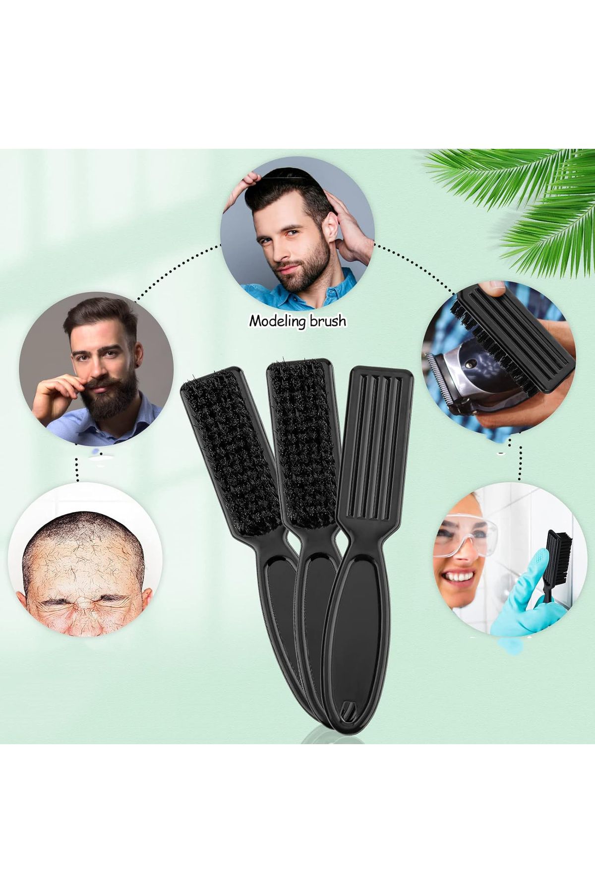 Transformacion-Findit Beard Combing Brush Set of 2 Absolute Professional (Fi̇ndi̇t) 4