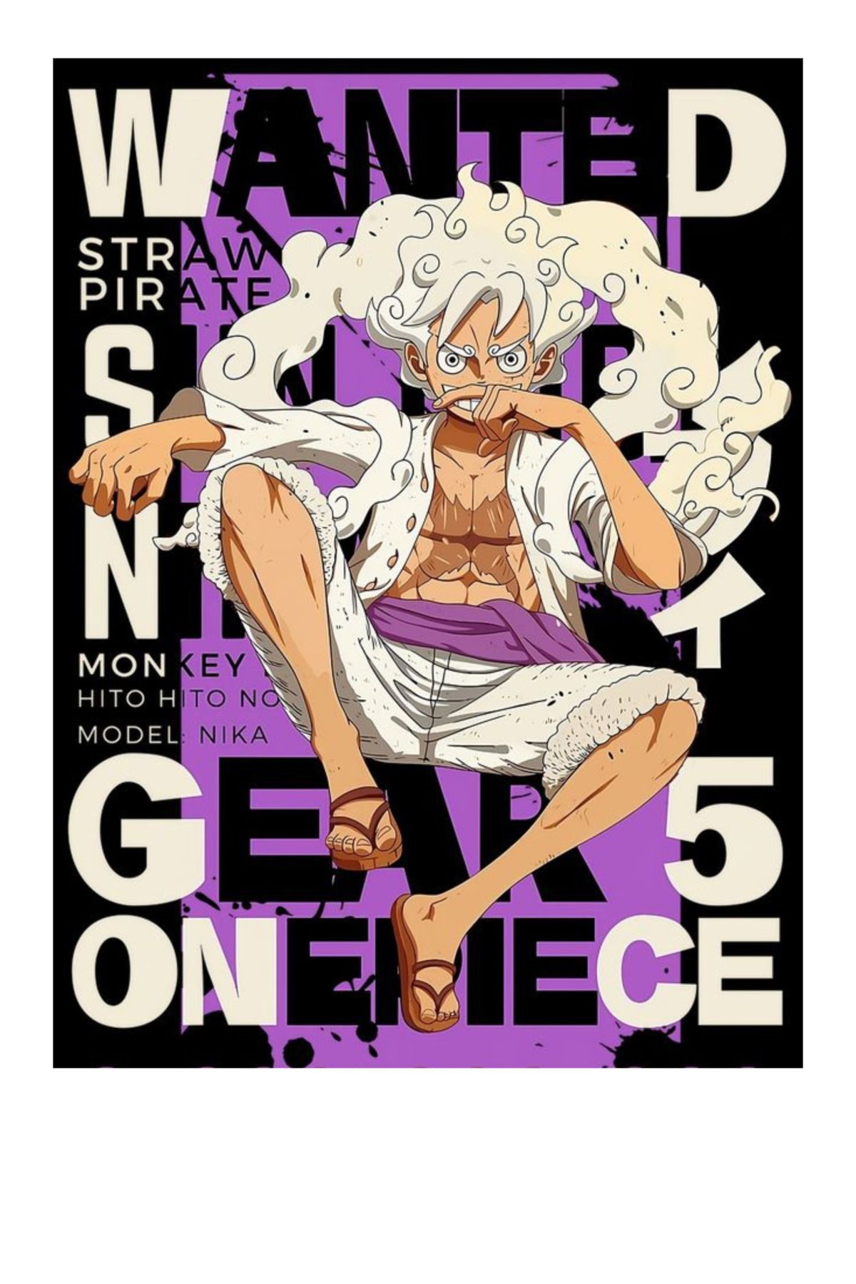 WHB LUFFY - 25Cmx 35Cm Ütü Ile yapışan Tekstil DTF Baskı görseli